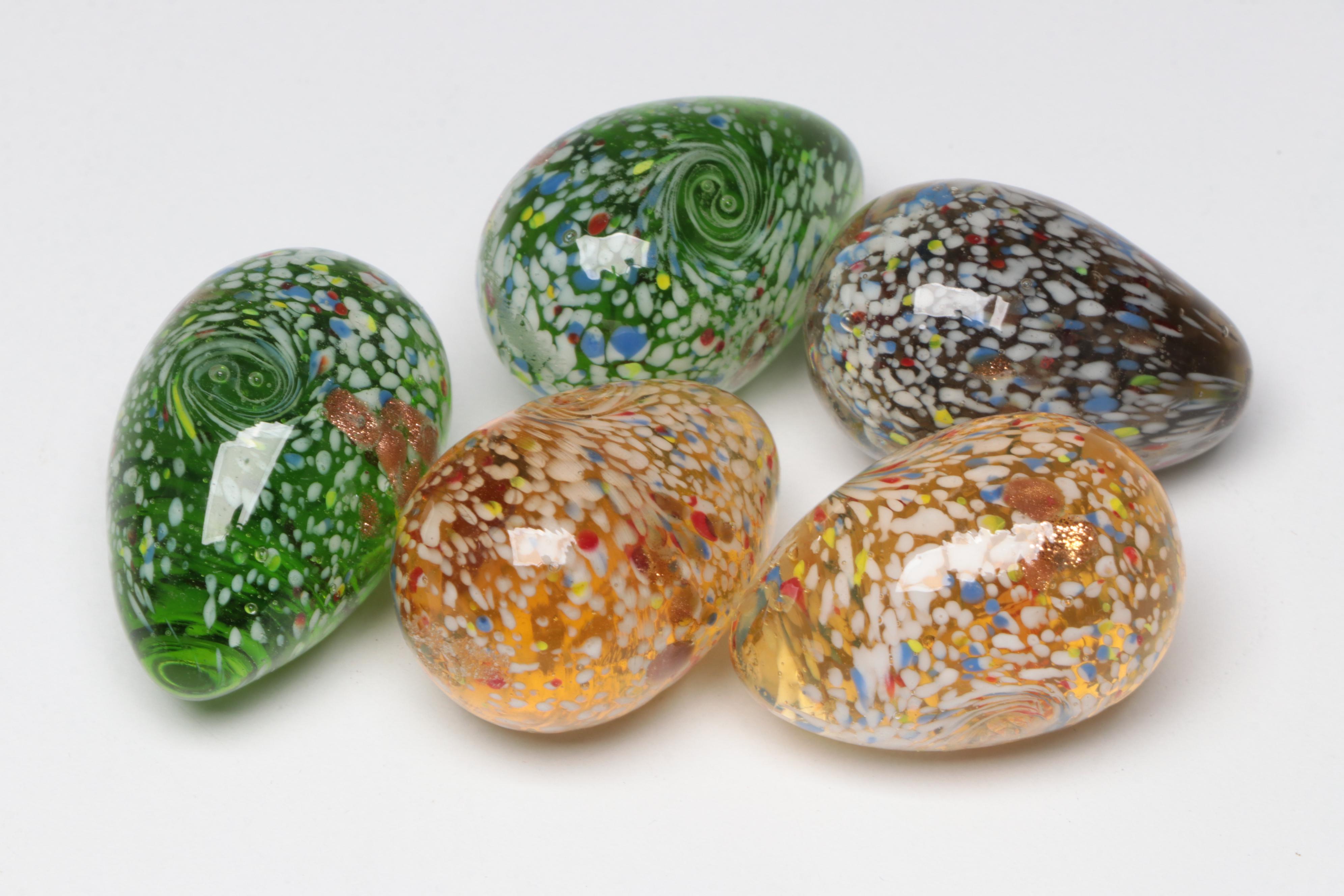 Murano Handmade Art Glass Egg Paperweights