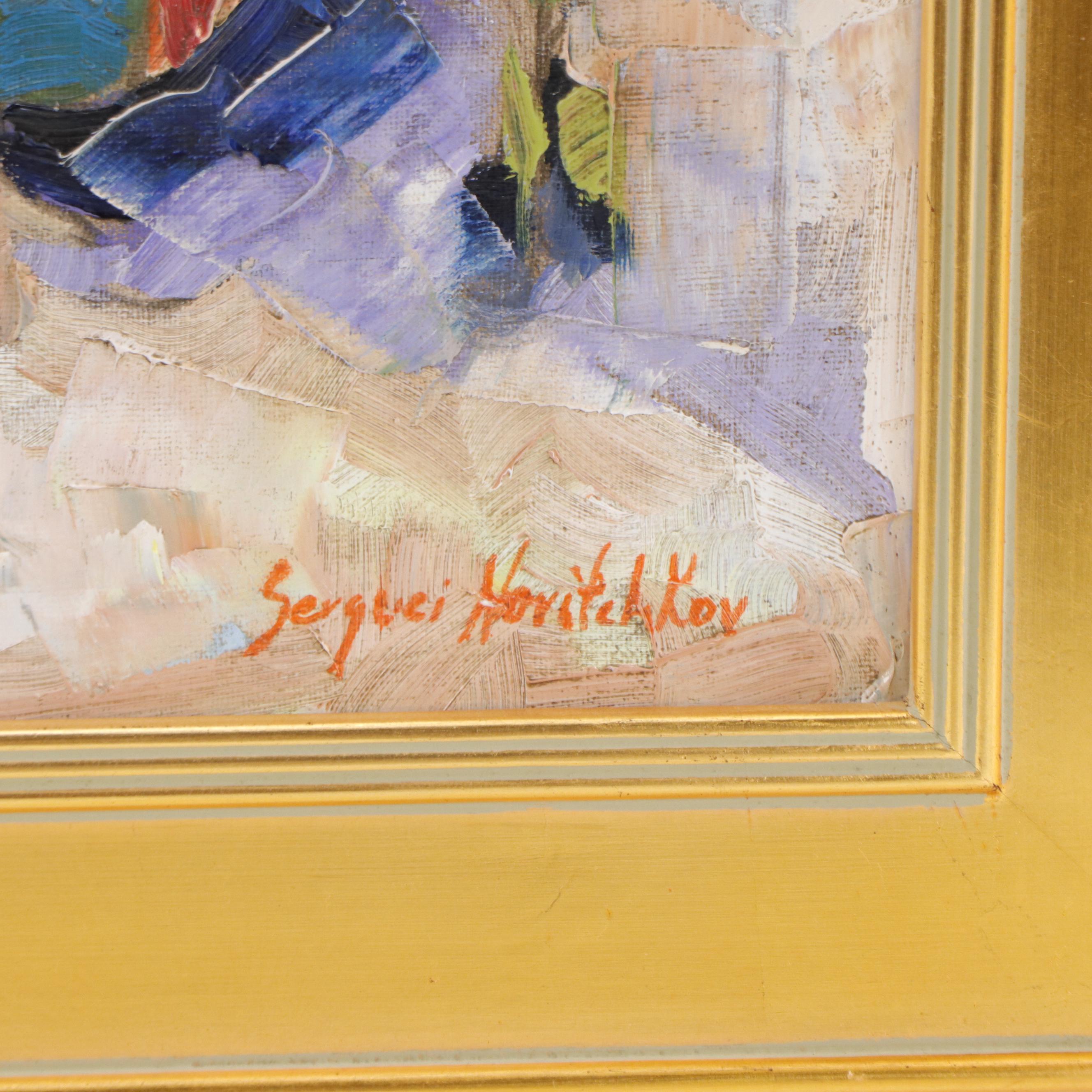 Serguei Novitchkov Figural Oil Painting "Chilling," 2023