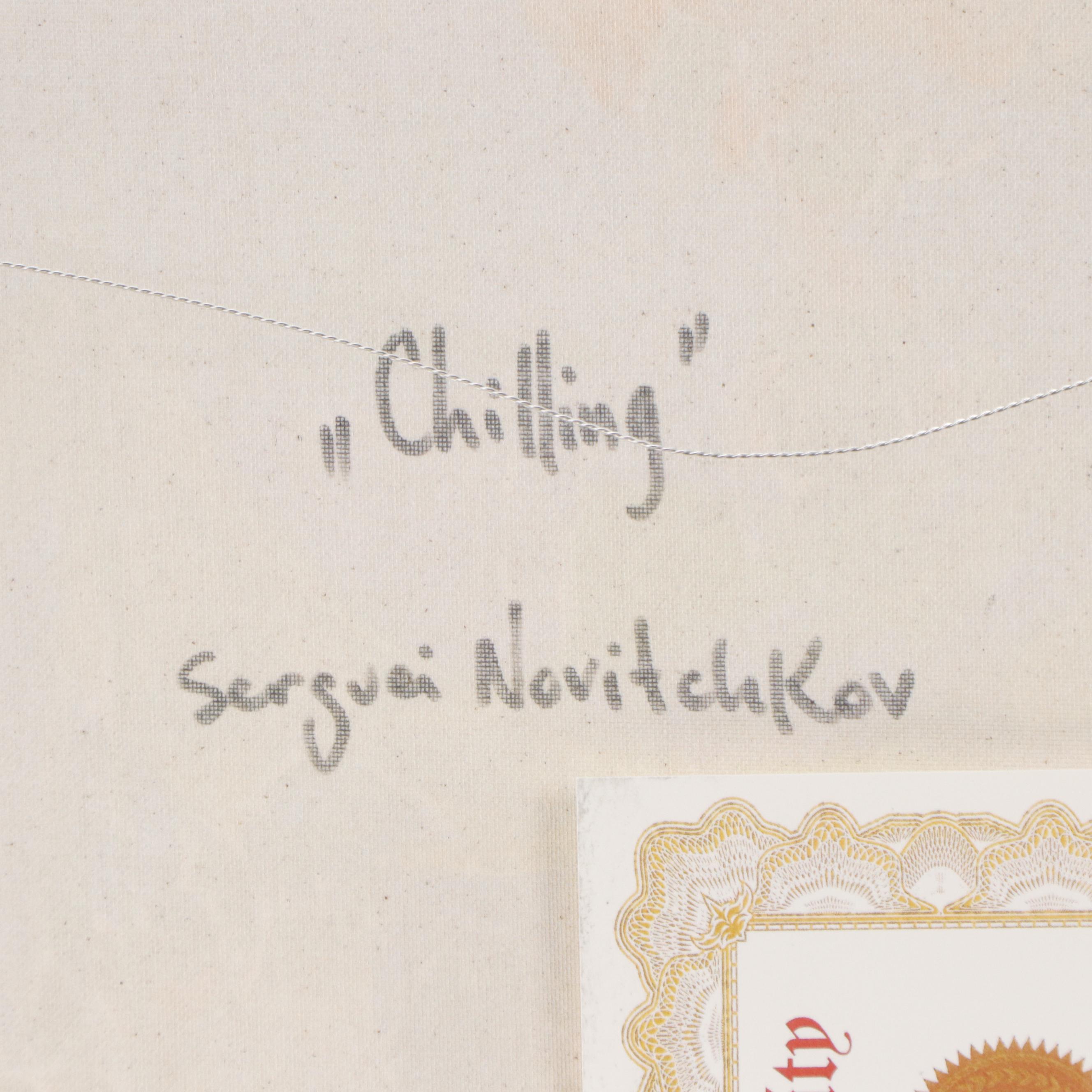 Serguei Novitchkov Figural Oil Painting "Chilling," 2023