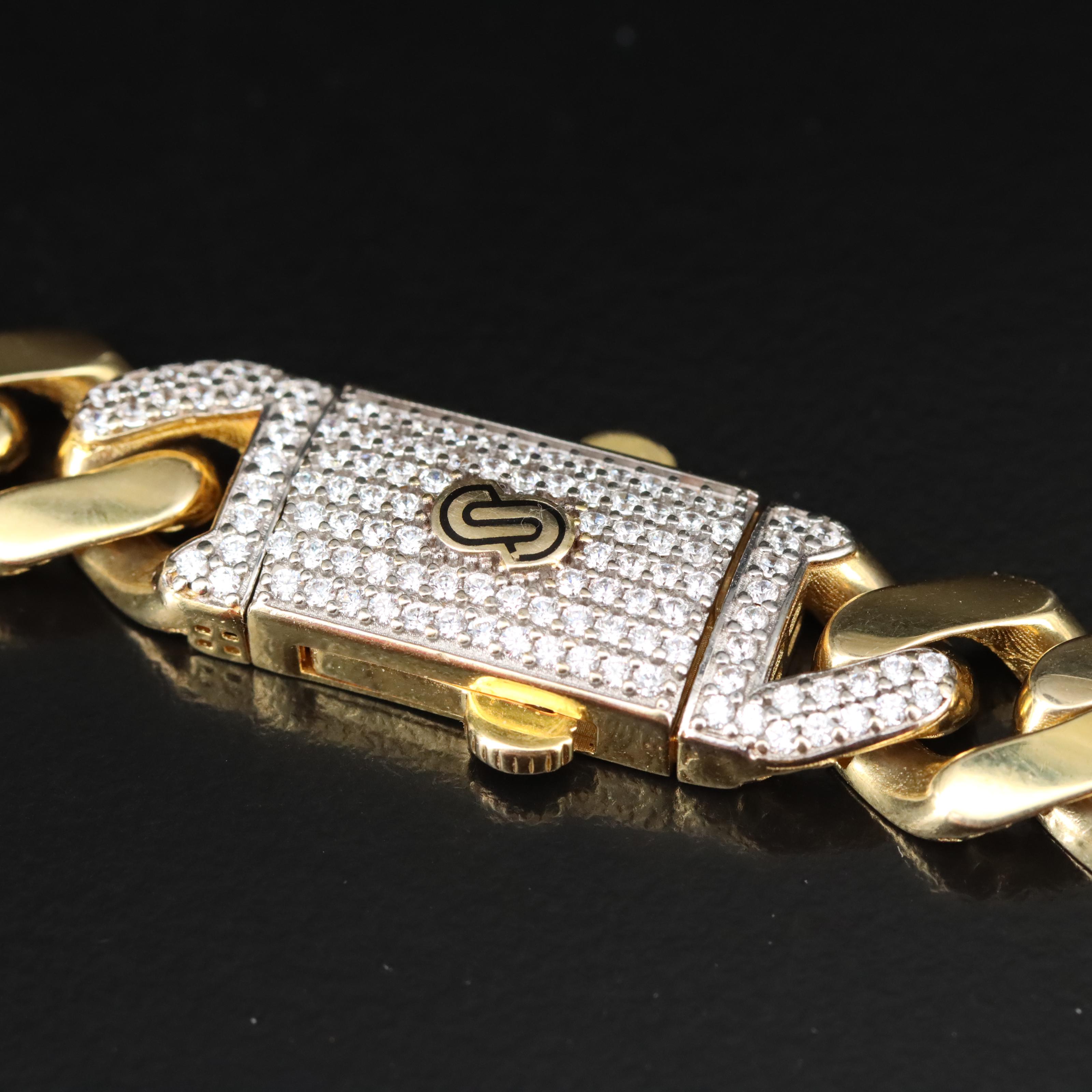 Oro Monaco "Chain Classic" 14K Curb Chain Necklace with Cubic Zirconia