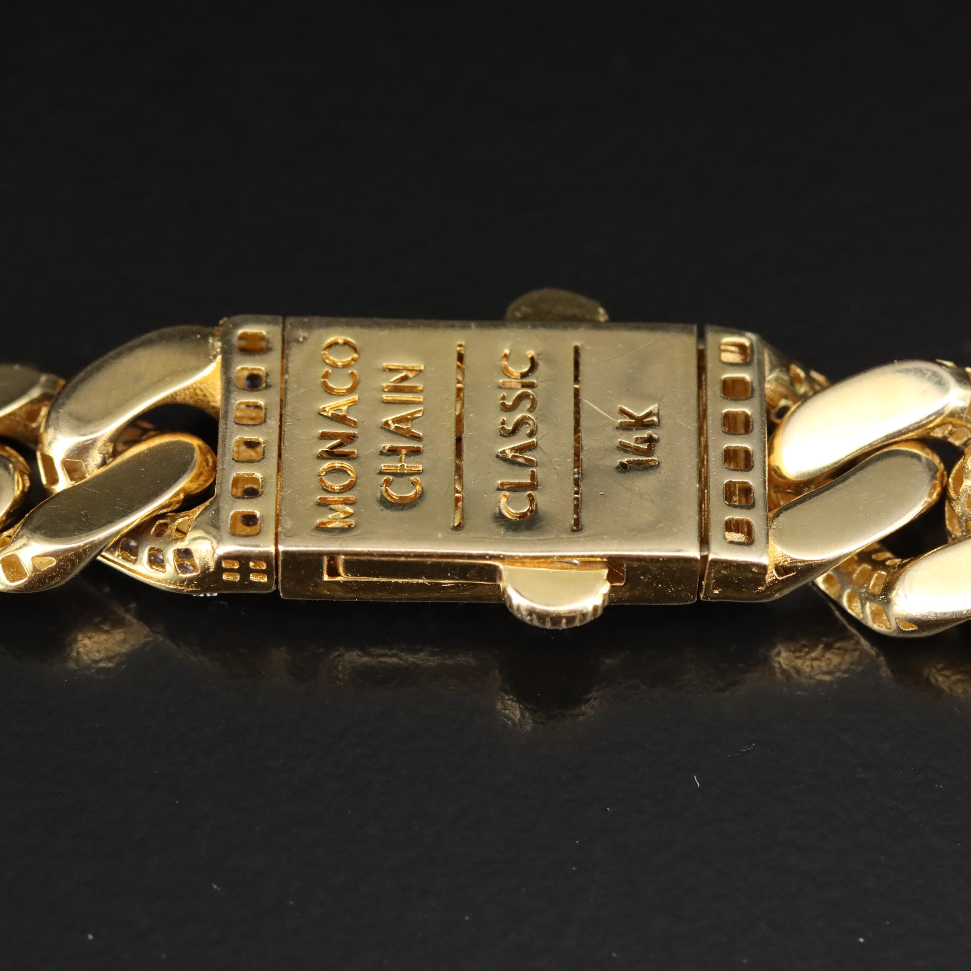 Oro Monaco "Chain Classic" 14K Curb Chain Necklace with Cubic Zirconia