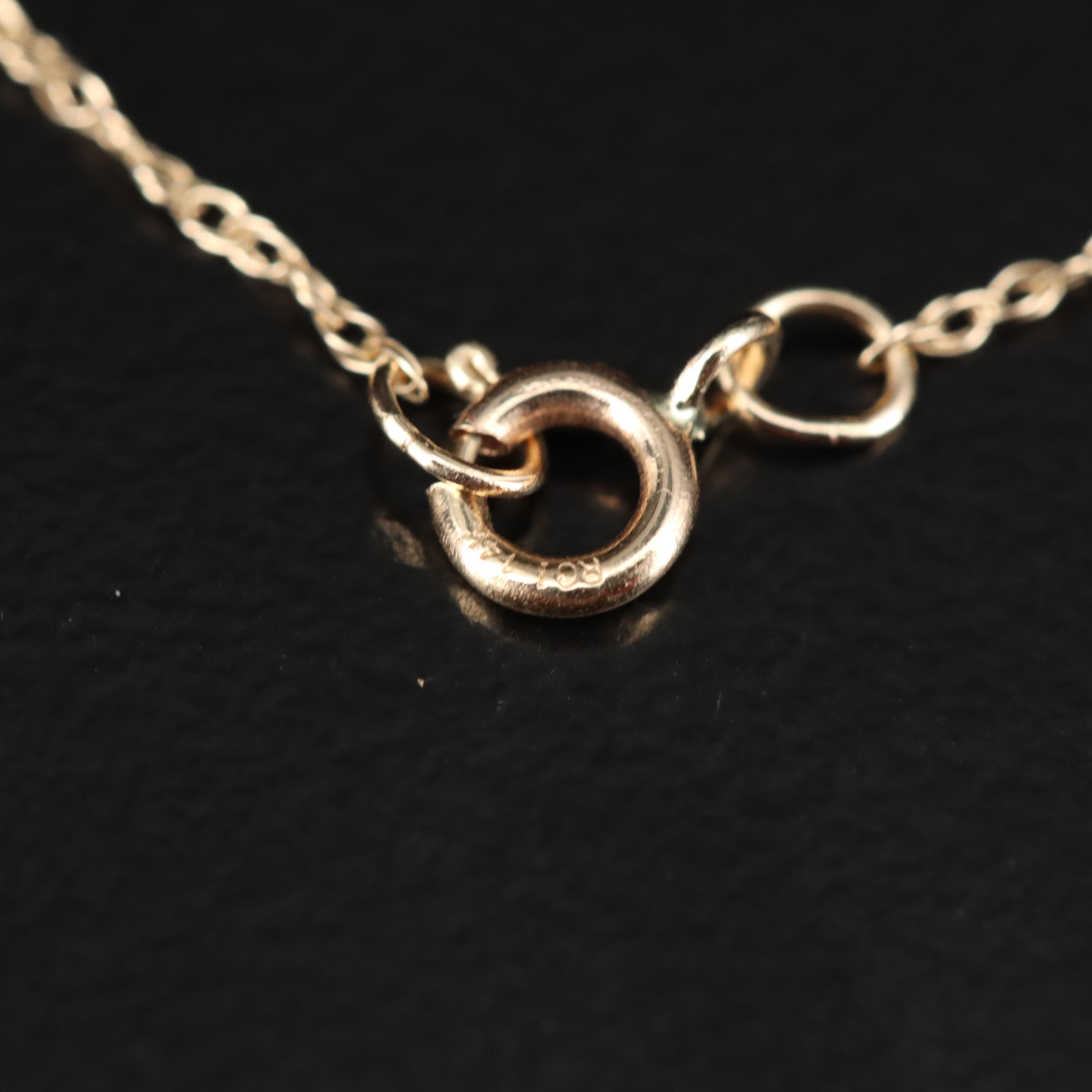 14K 0.34 CT Diamond Interlocking Circle Pendant Necklace