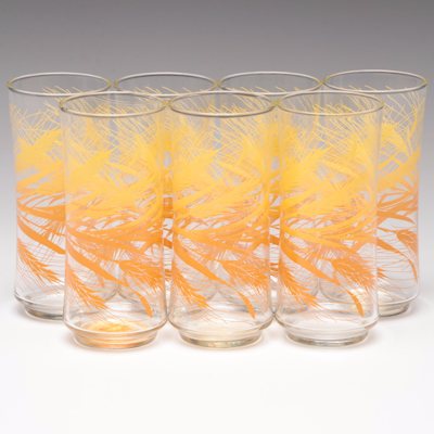 Libbey Pilsner Glasses--Abstract Swords