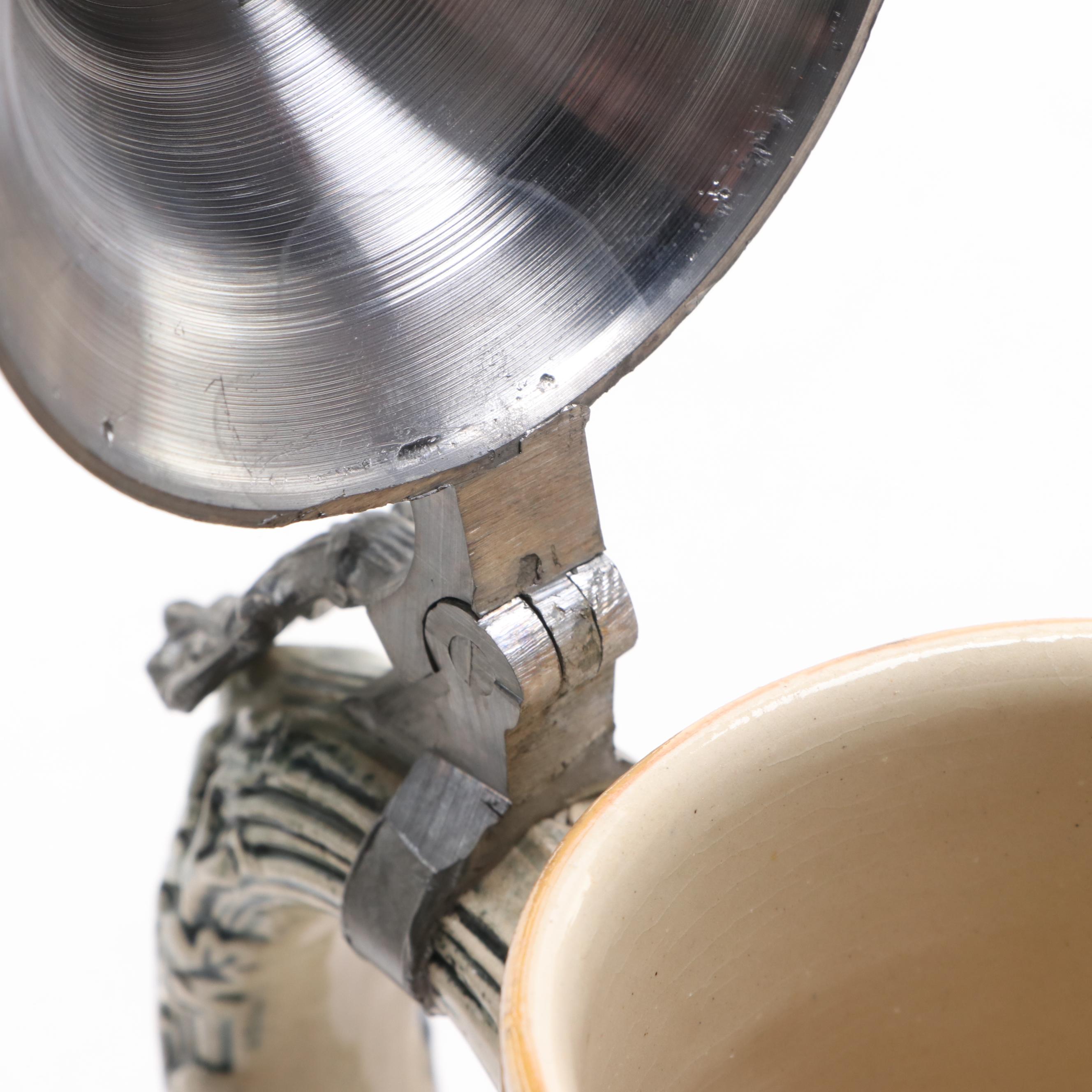 German Stoneware and Pewter Beer Steins