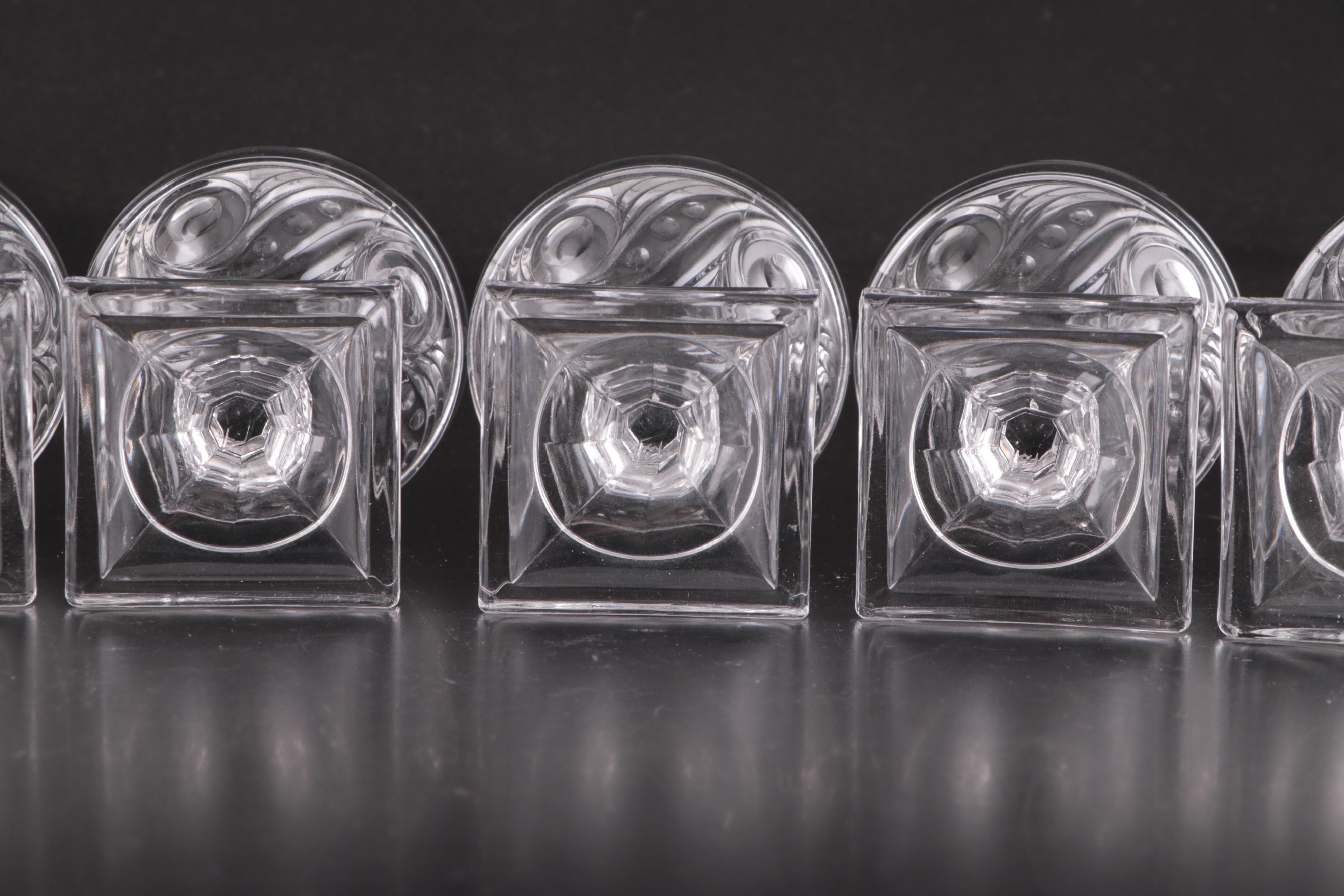 Heisey "Ipswich" Coupes and Cocktail Glasses with Other Relish Dish