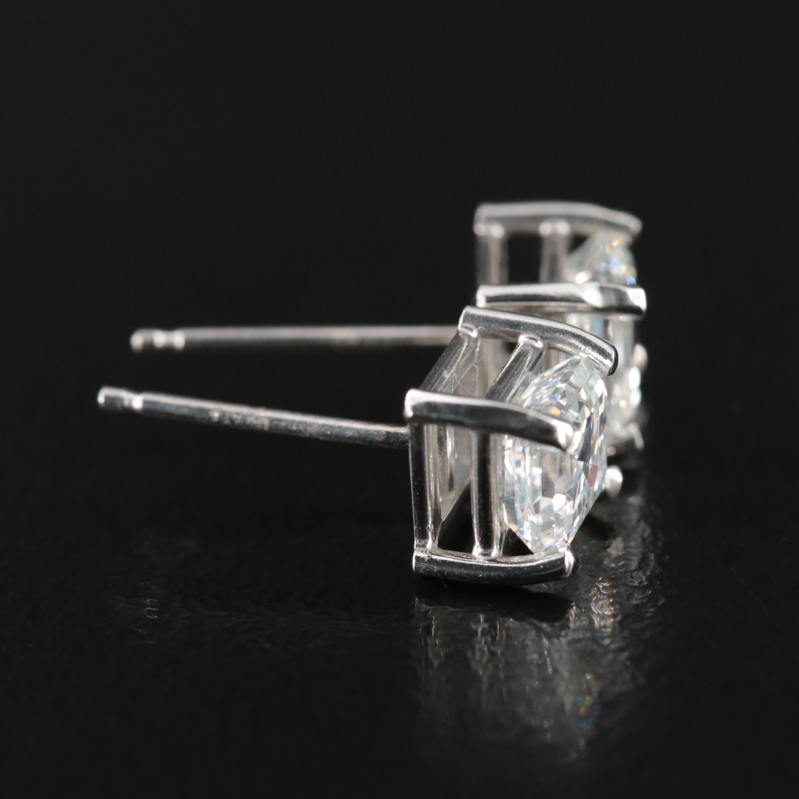 Platinum 2.04 CTW Diamond Stud Earrings with GIA Reports