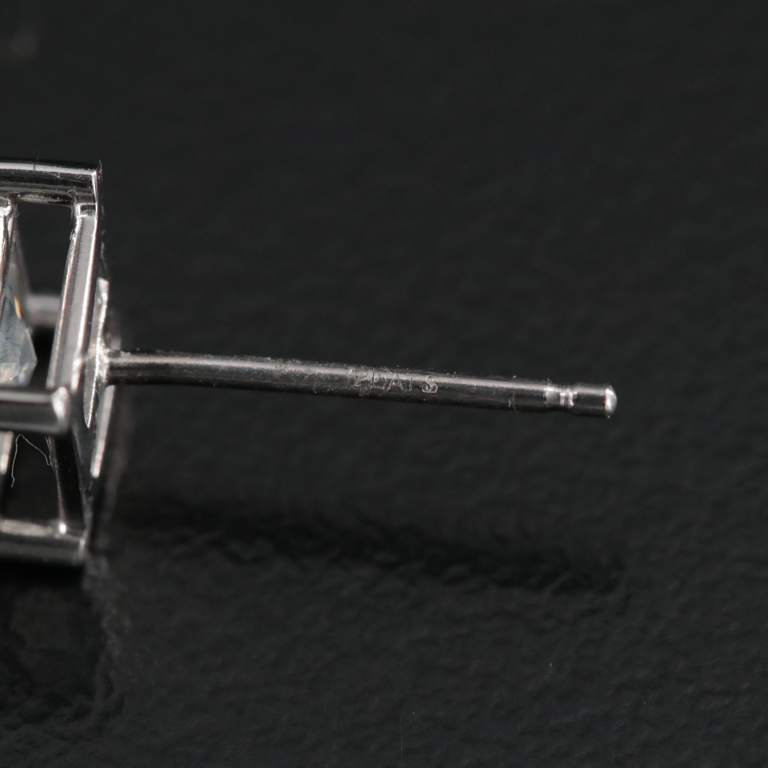 Platinum 2.04 CTW Diamond Stud Earrings with GIA Reports