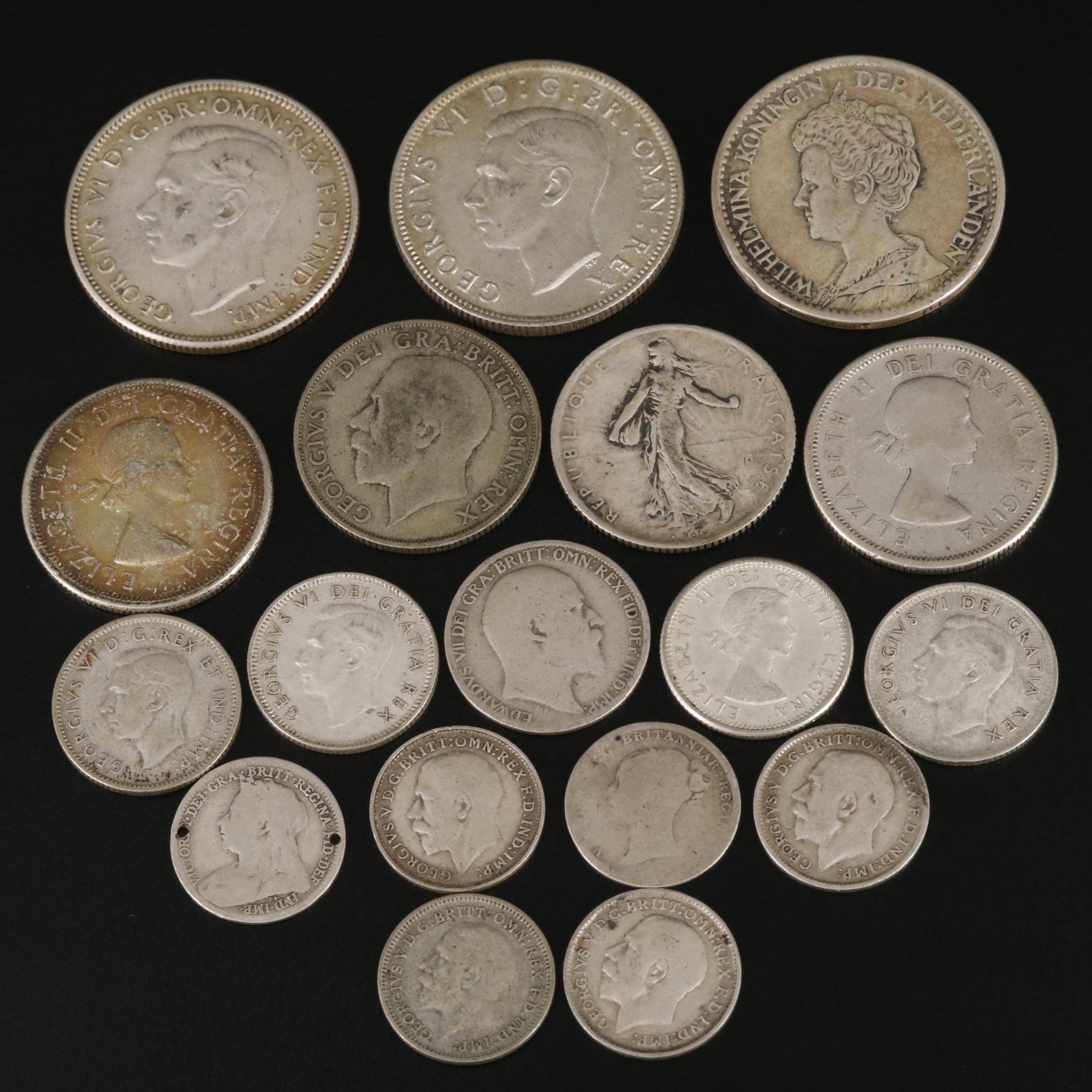 Eighteen Silver Foreign Coins