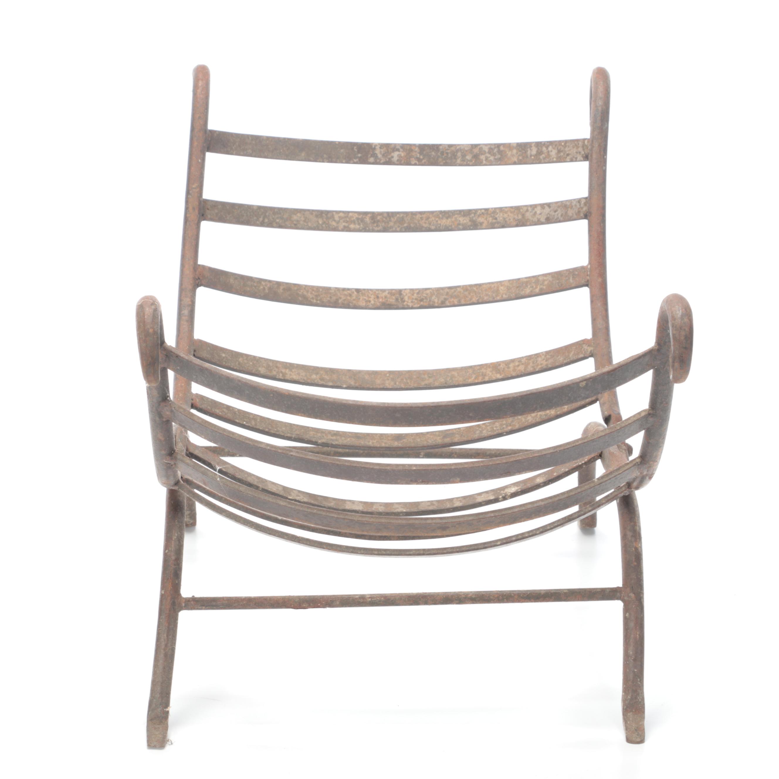 Folding Cast Iron Log Holder