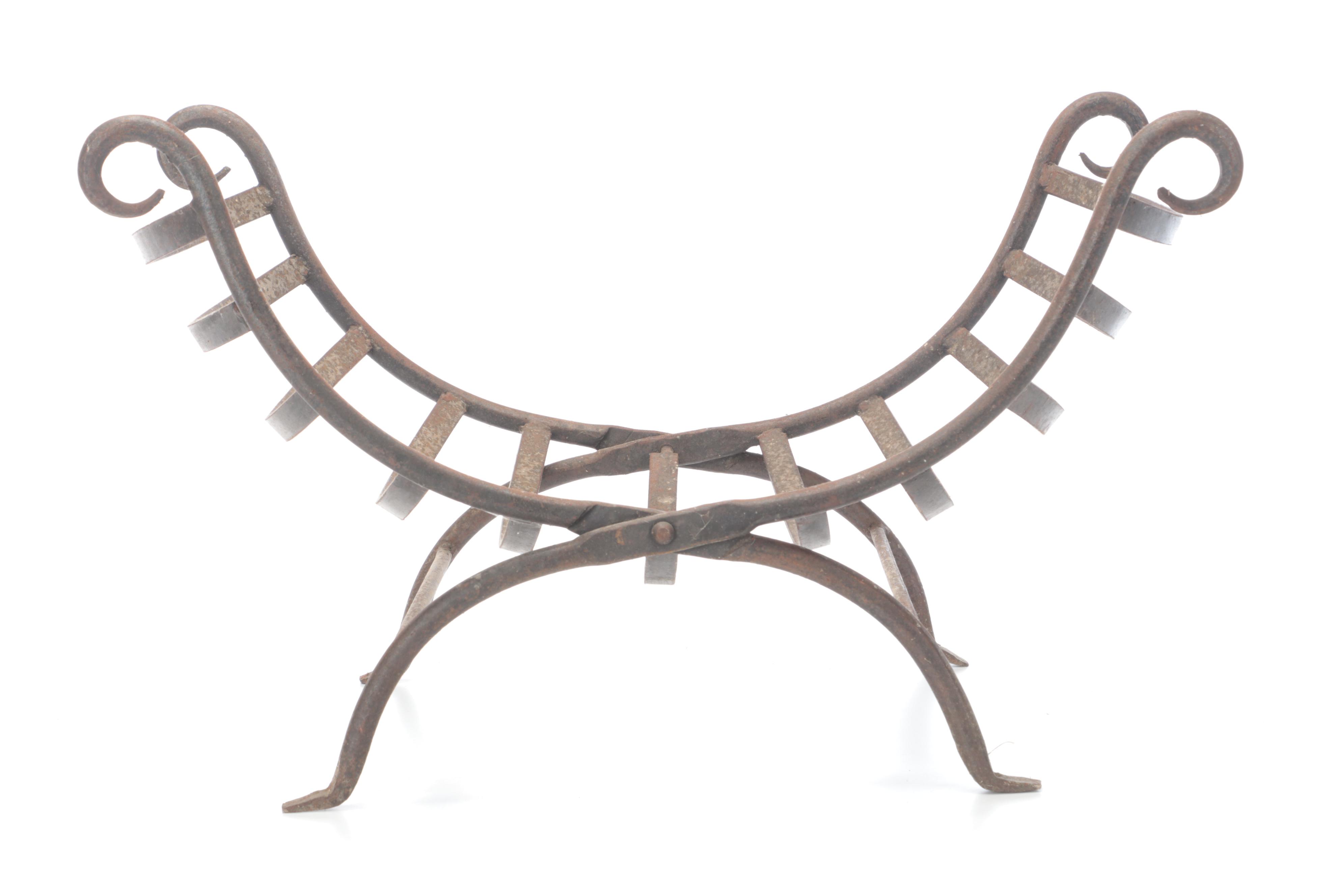 Folding Cast Iron Log Holder