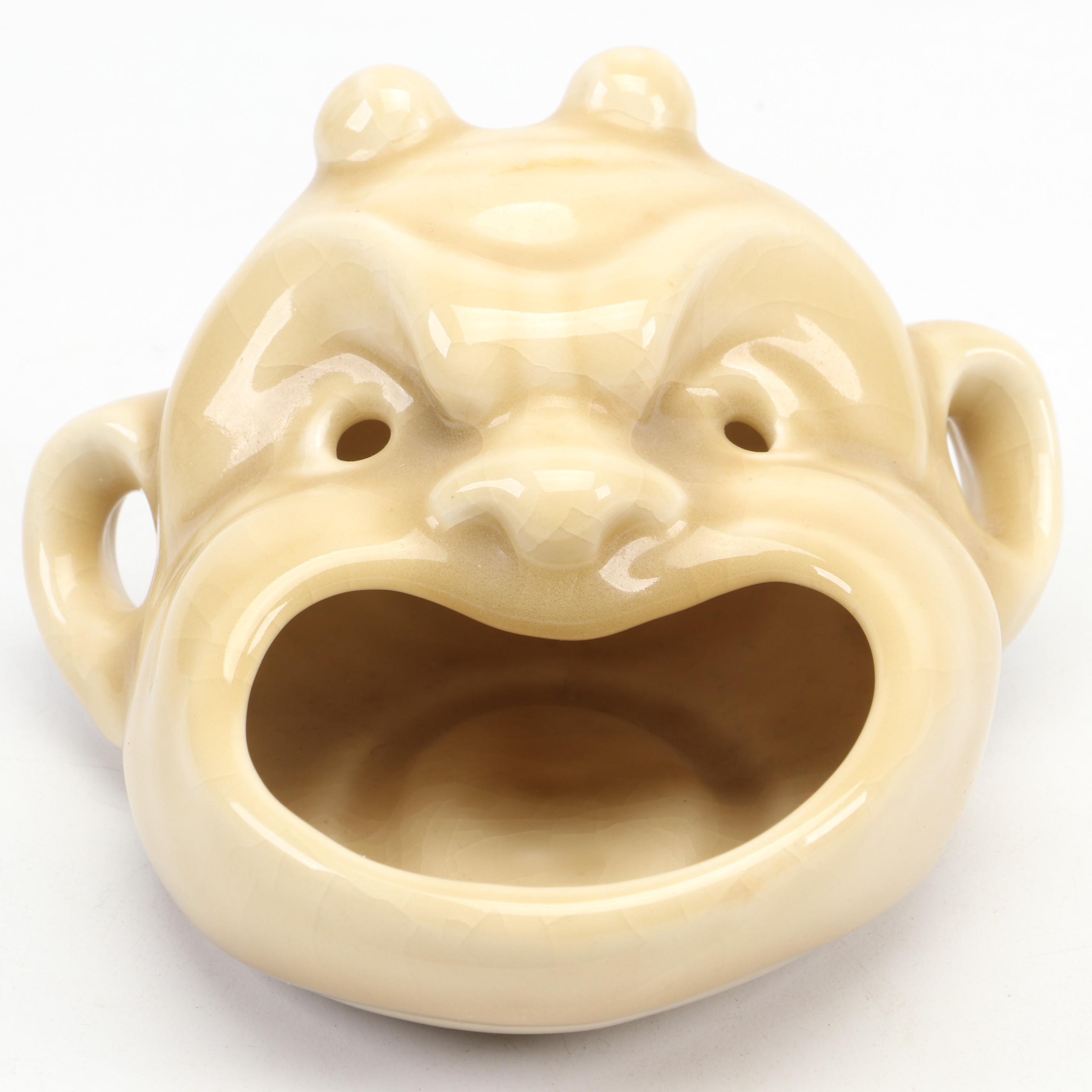 Rookwood Pottery Devil Mask Glazed Ceramic Ashtray, 1948