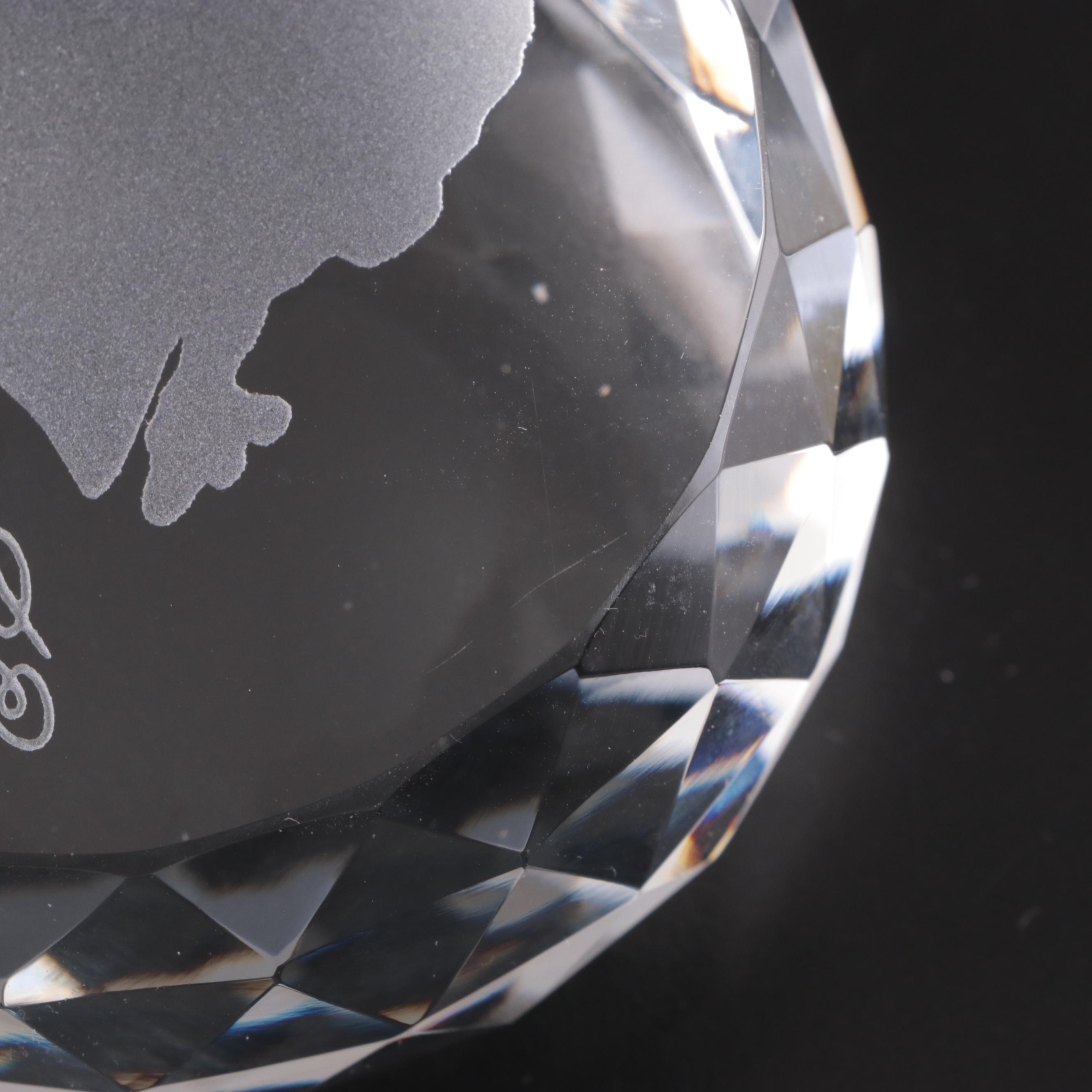 French Crystal Egg, George Washington Crystal, Waterford Crystal Paperweights