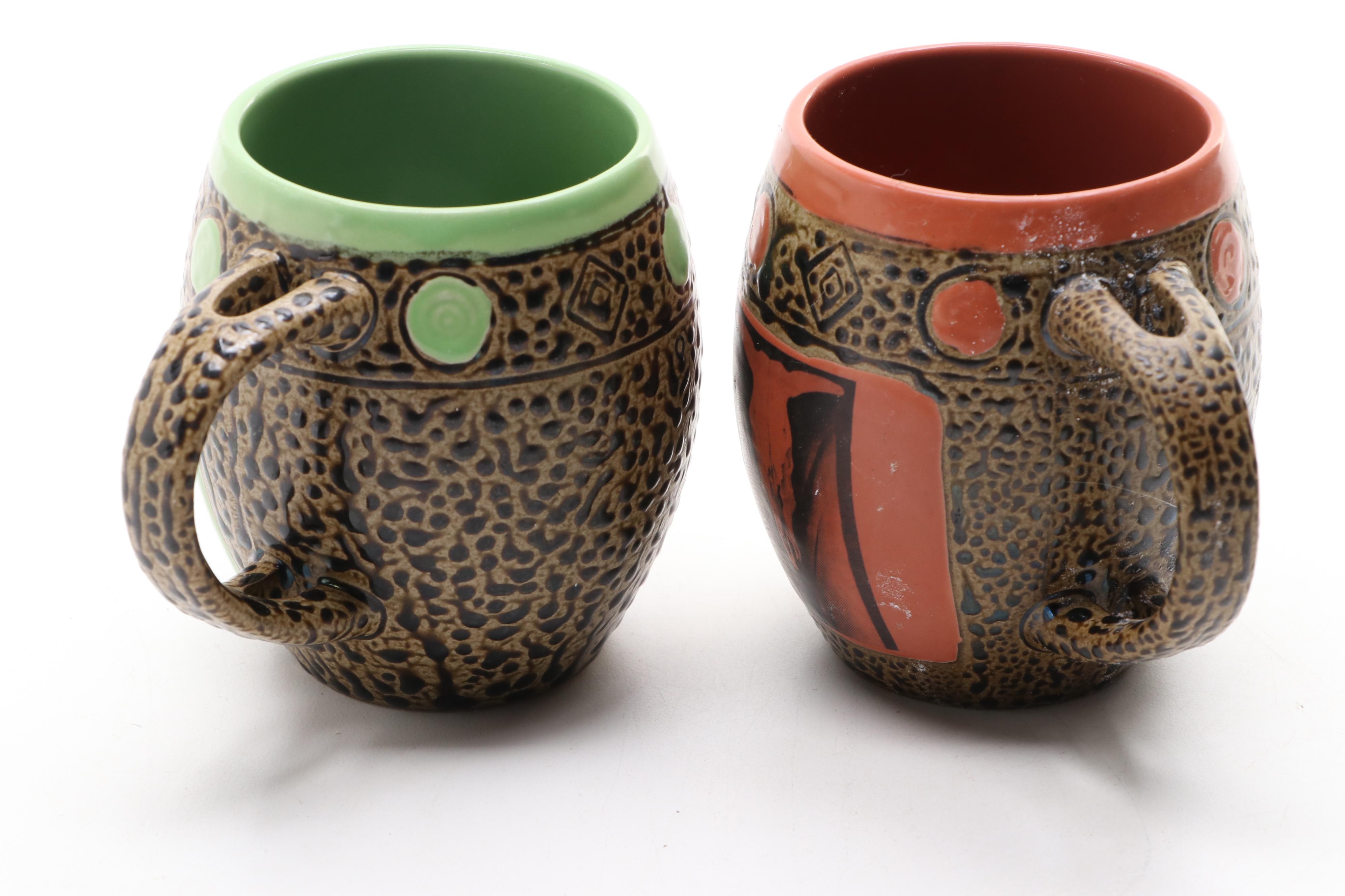 Marshall Pottery Ceramic Pitcher with Always Azul Pottery Mugs and More
