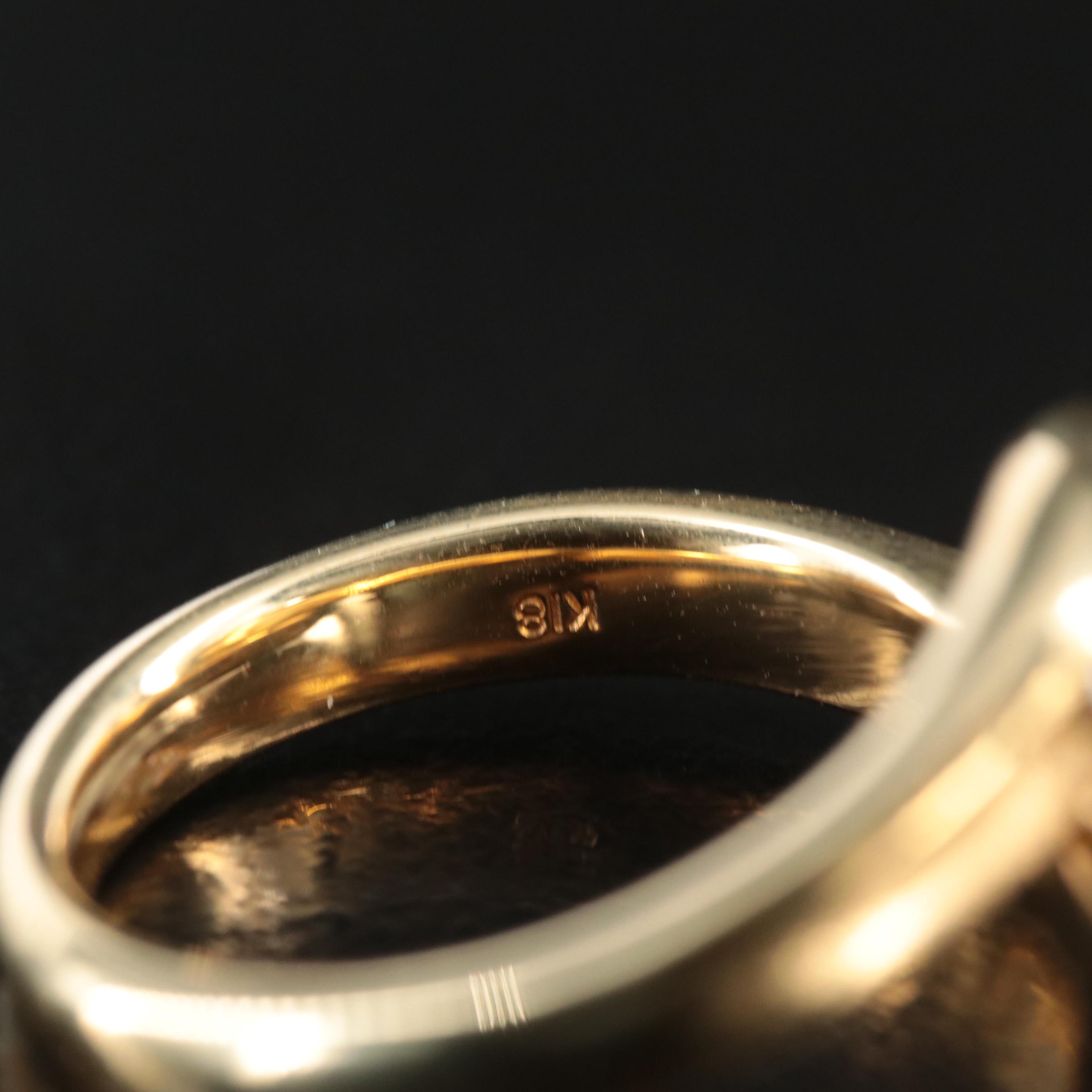 18K Pearl Ring with Diamond Accents