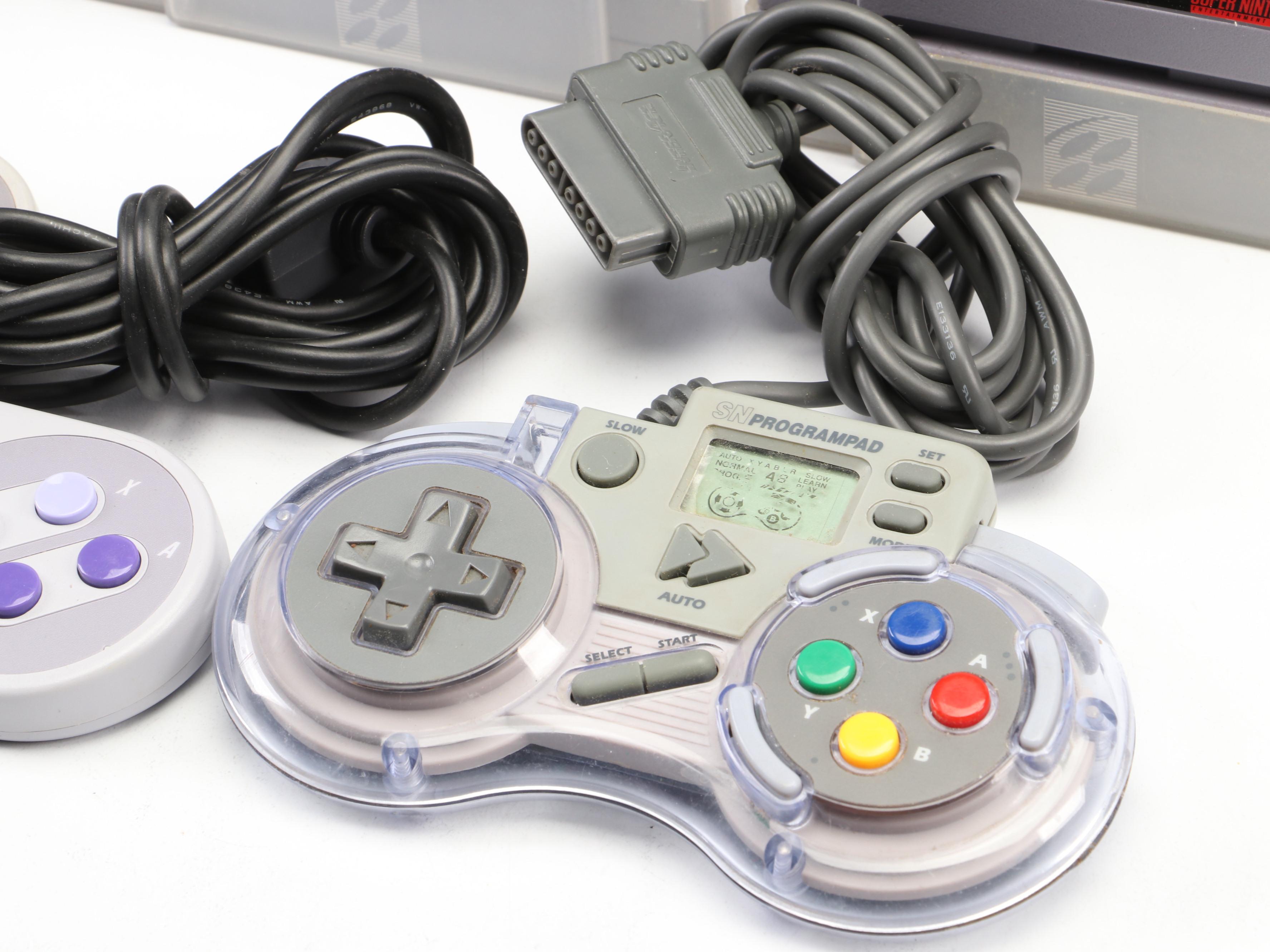 SNES Super Nintendo Console with Game Boy Pocket and More