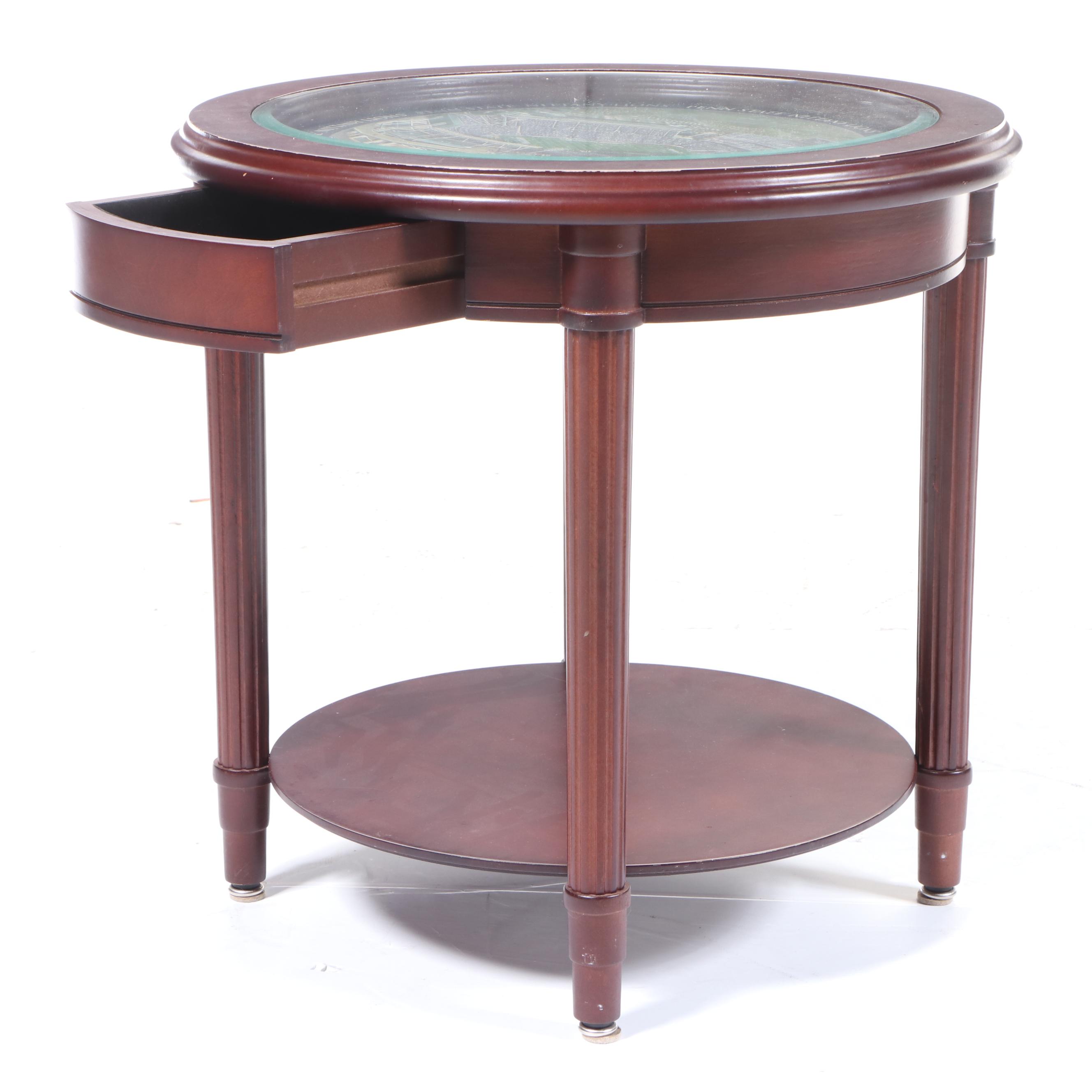 The Danbury Mint "Penn State Nittany Lions" Glass Top Side Table