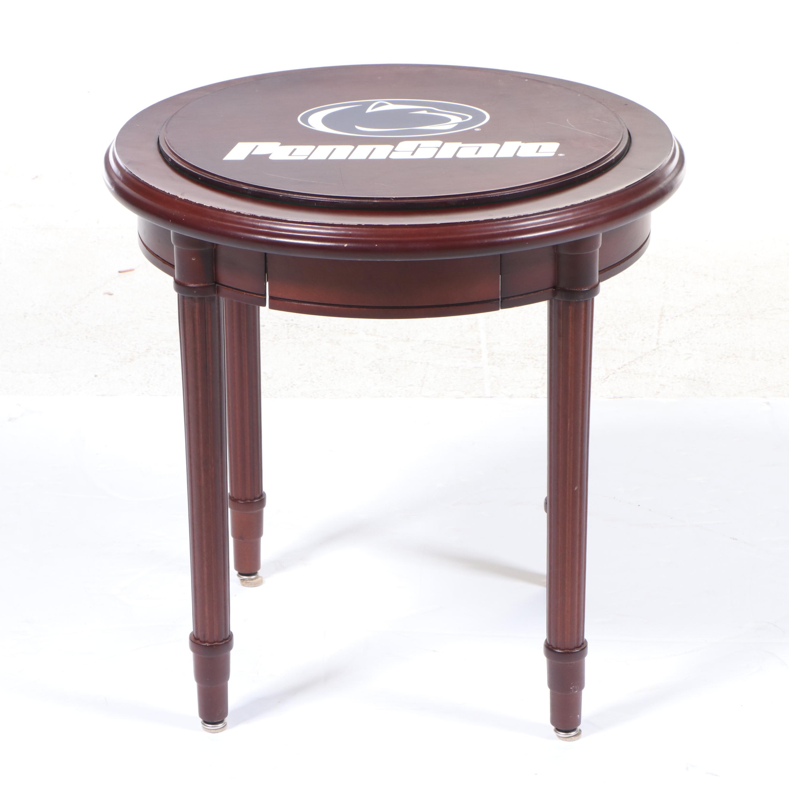 The Danbury Mint "Penn State Nittany Lions" Glass Top Side Table