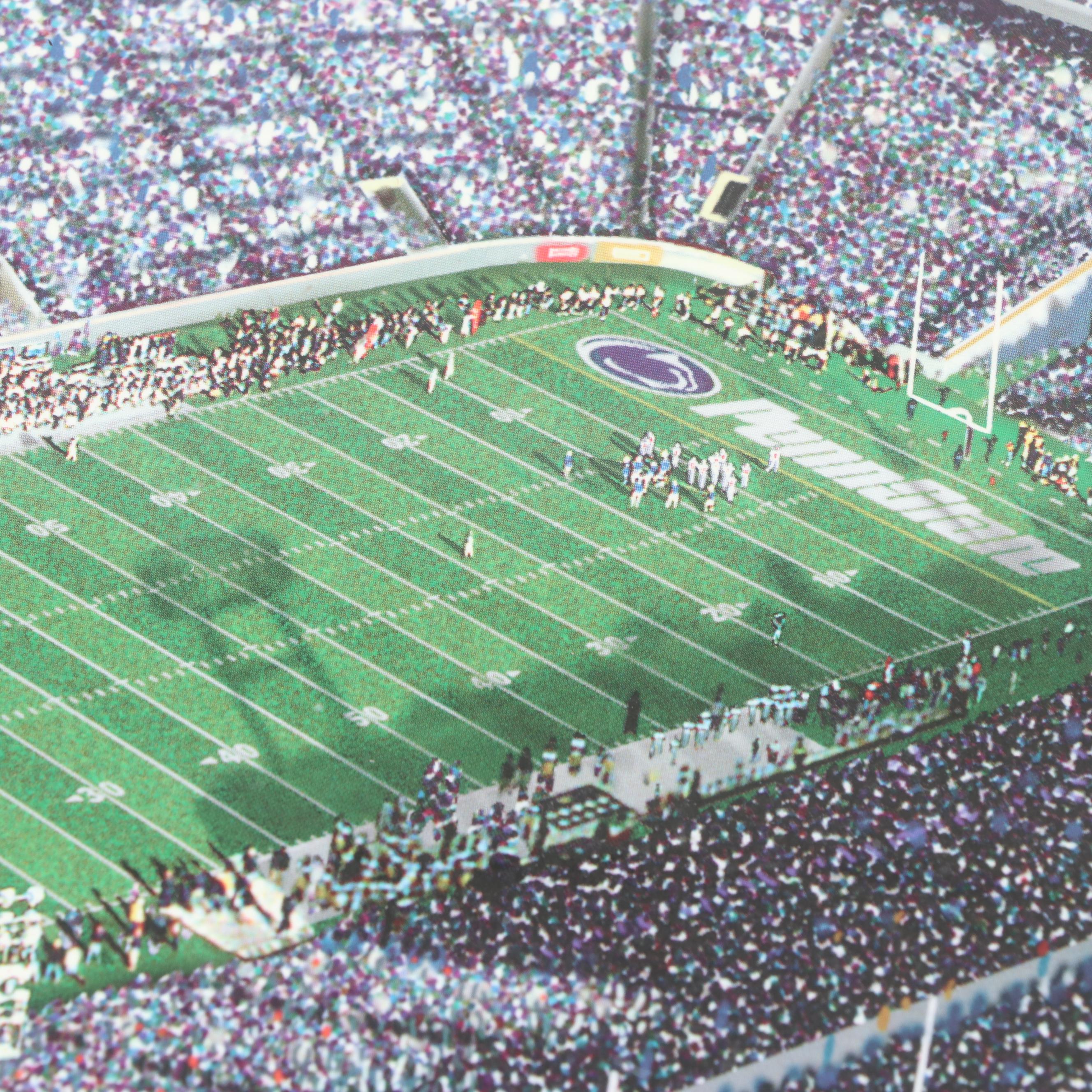 The Danbury Mint "Penn State Nittany Lions" Glass Top Side Table