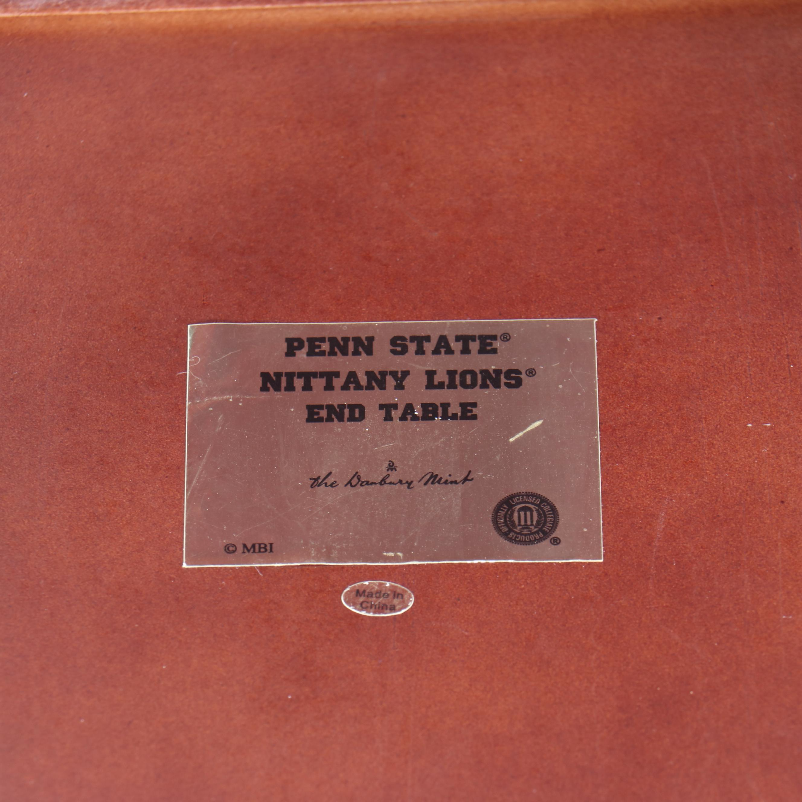 The Danbury Mint "Penn State Nittany Lions" Glass Top Side Table