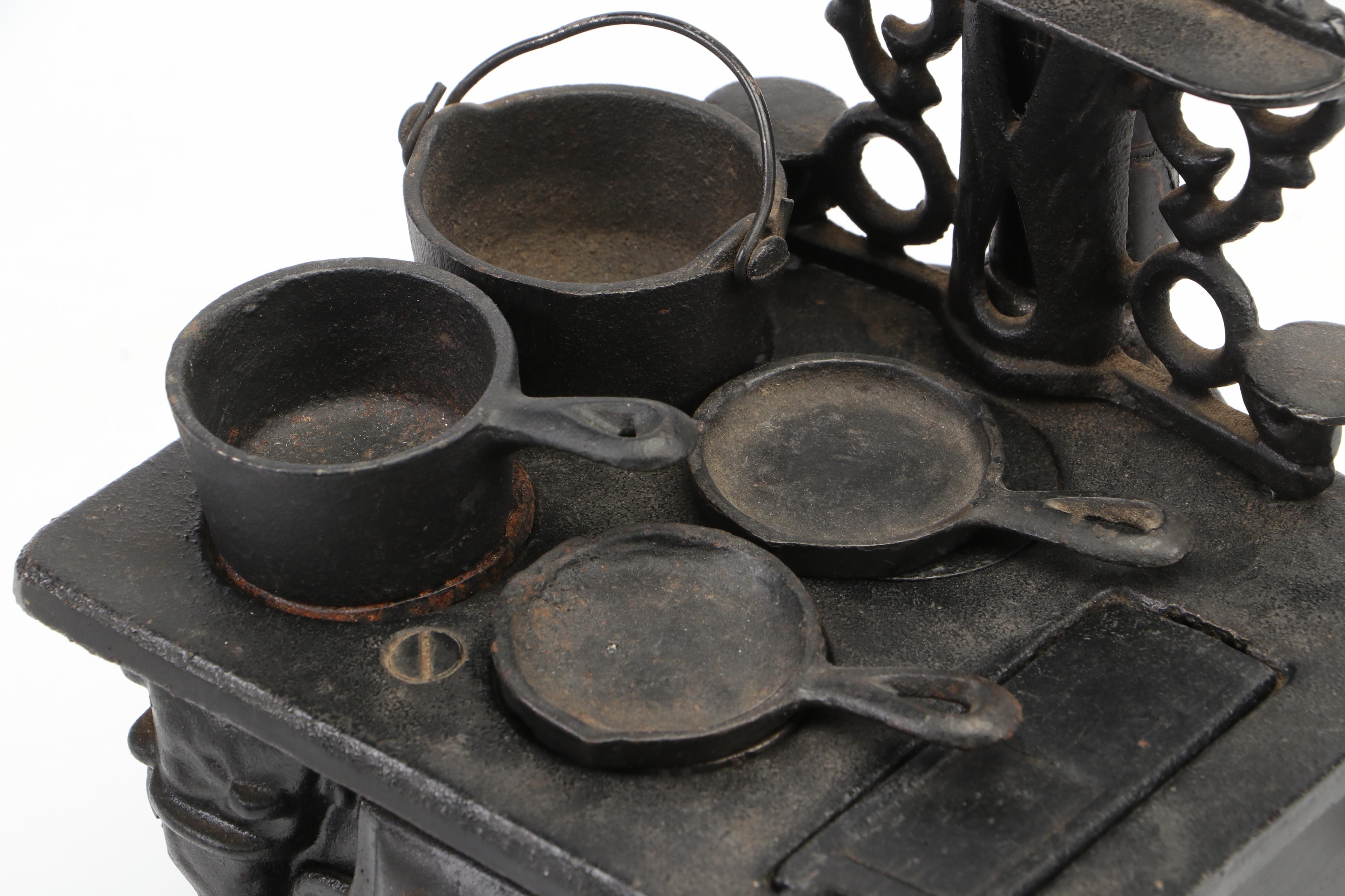 Crescent Miniature Cast Iron Stove, Mid-20th Century