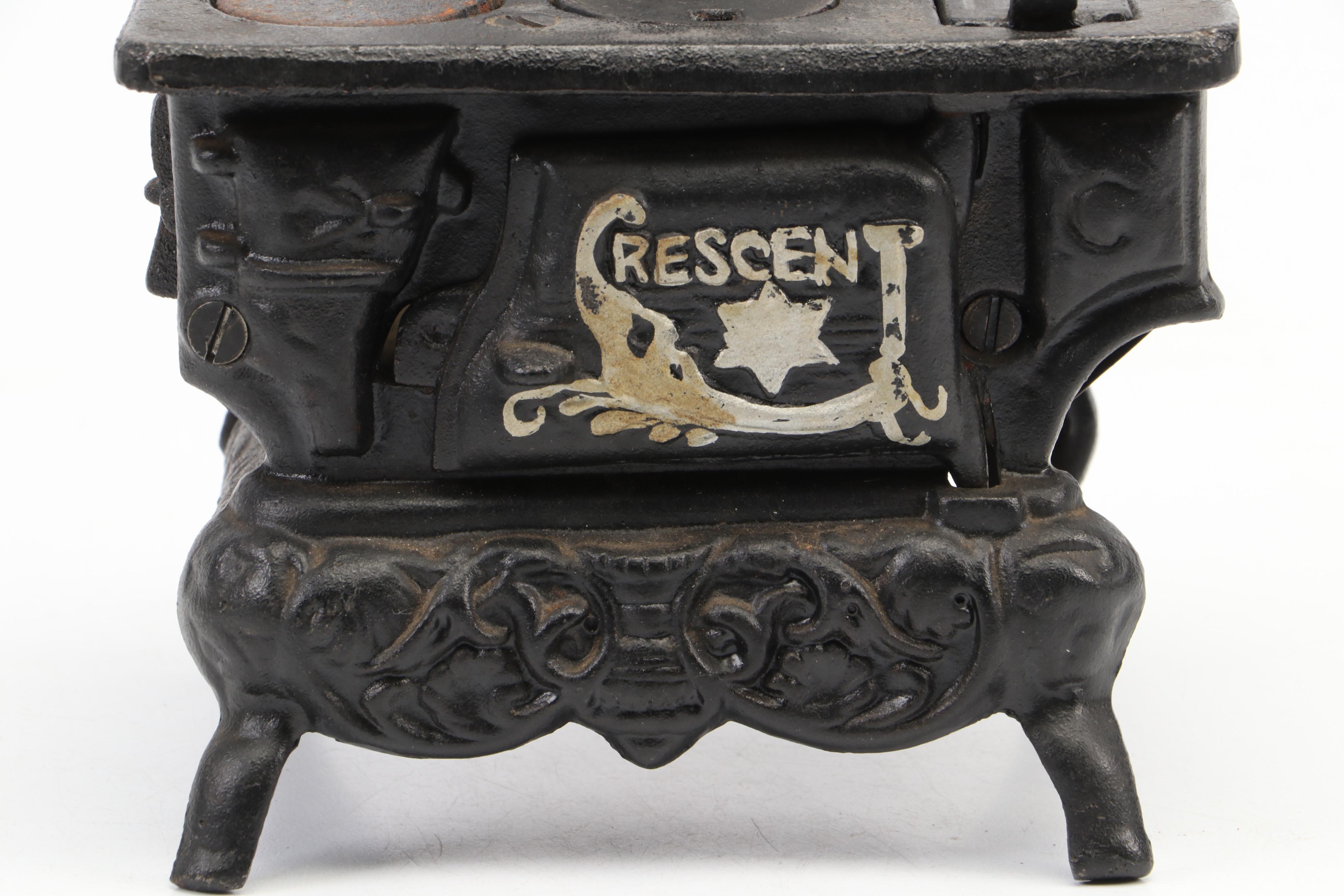 Crescent Miniature Cast Iron Stove, Mid-20th Century