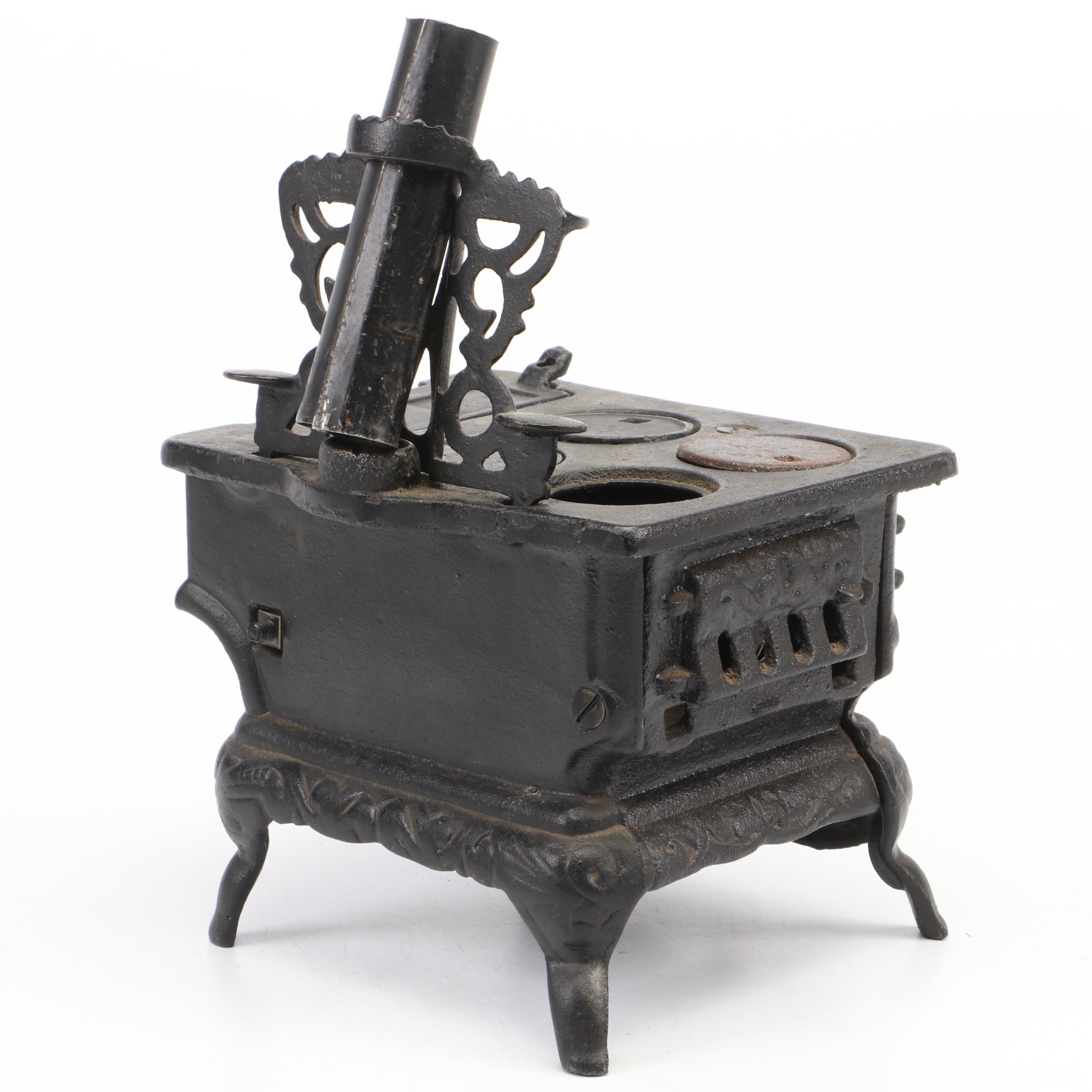 Crescent Miniature Cast Iron Stove, Mid-20th Century