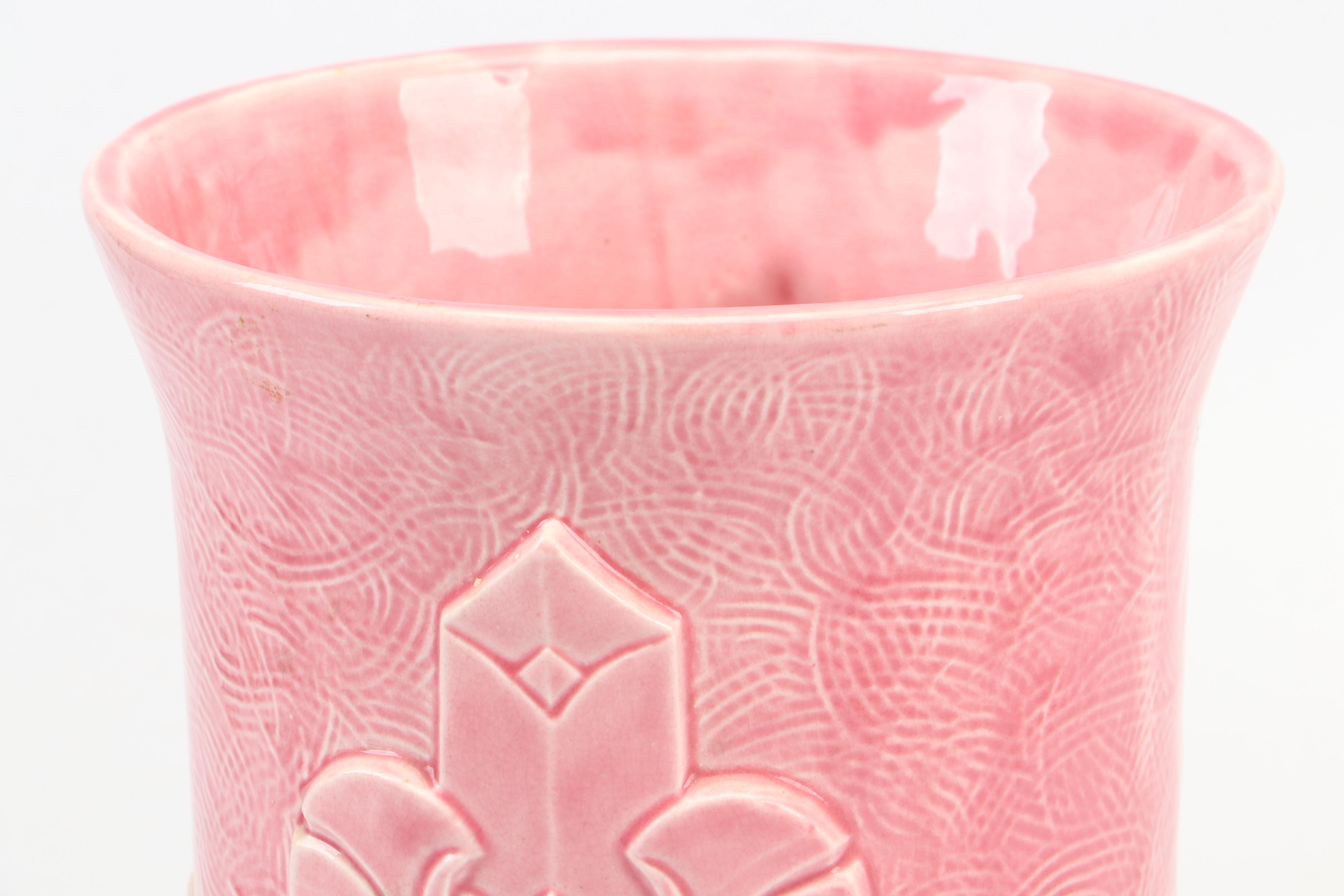 Art Deco Style Pink Glaze Ceramic Vase, 20th Century