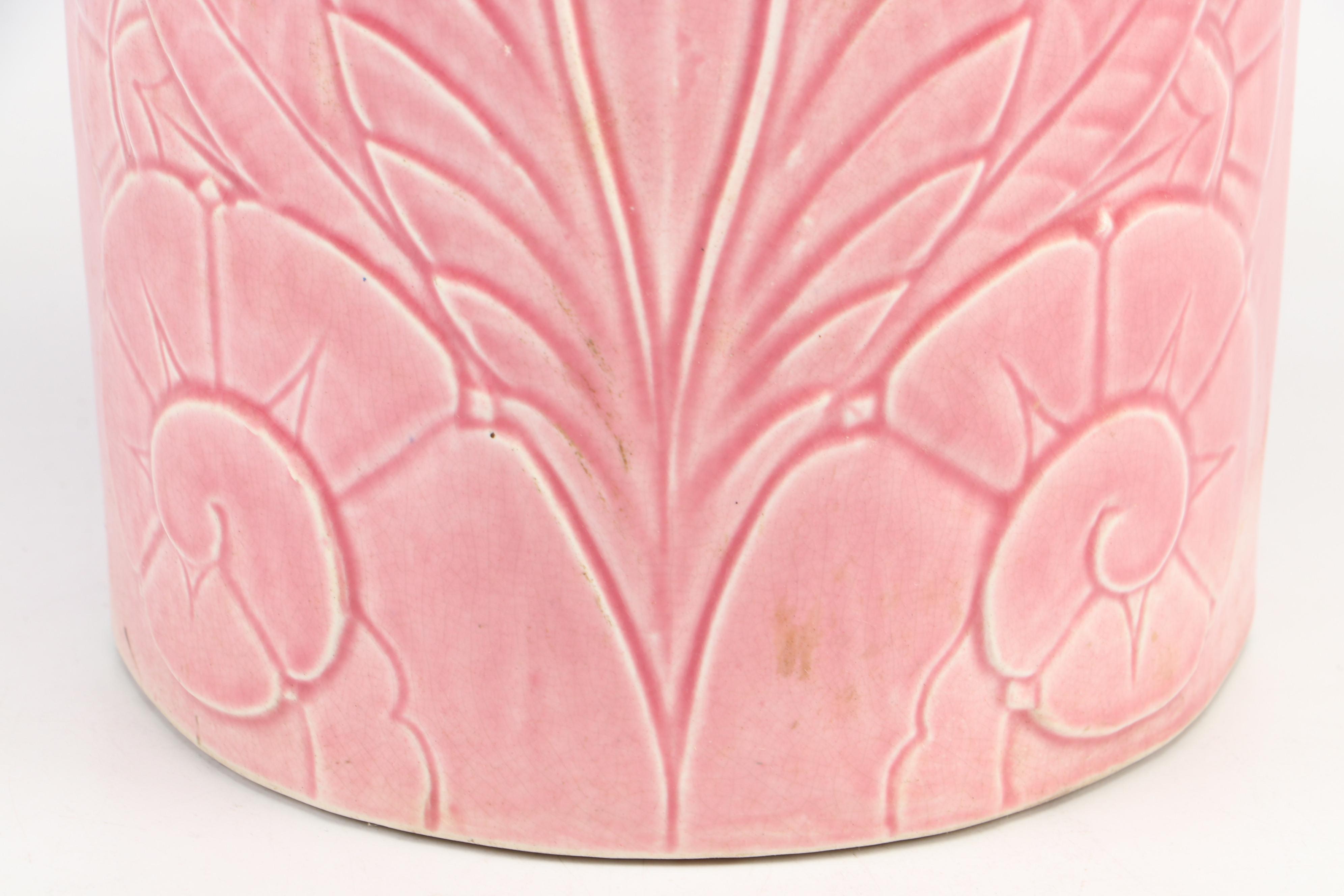 Art Deco Style Pink Glaze Ceramic Vase, 20th Century