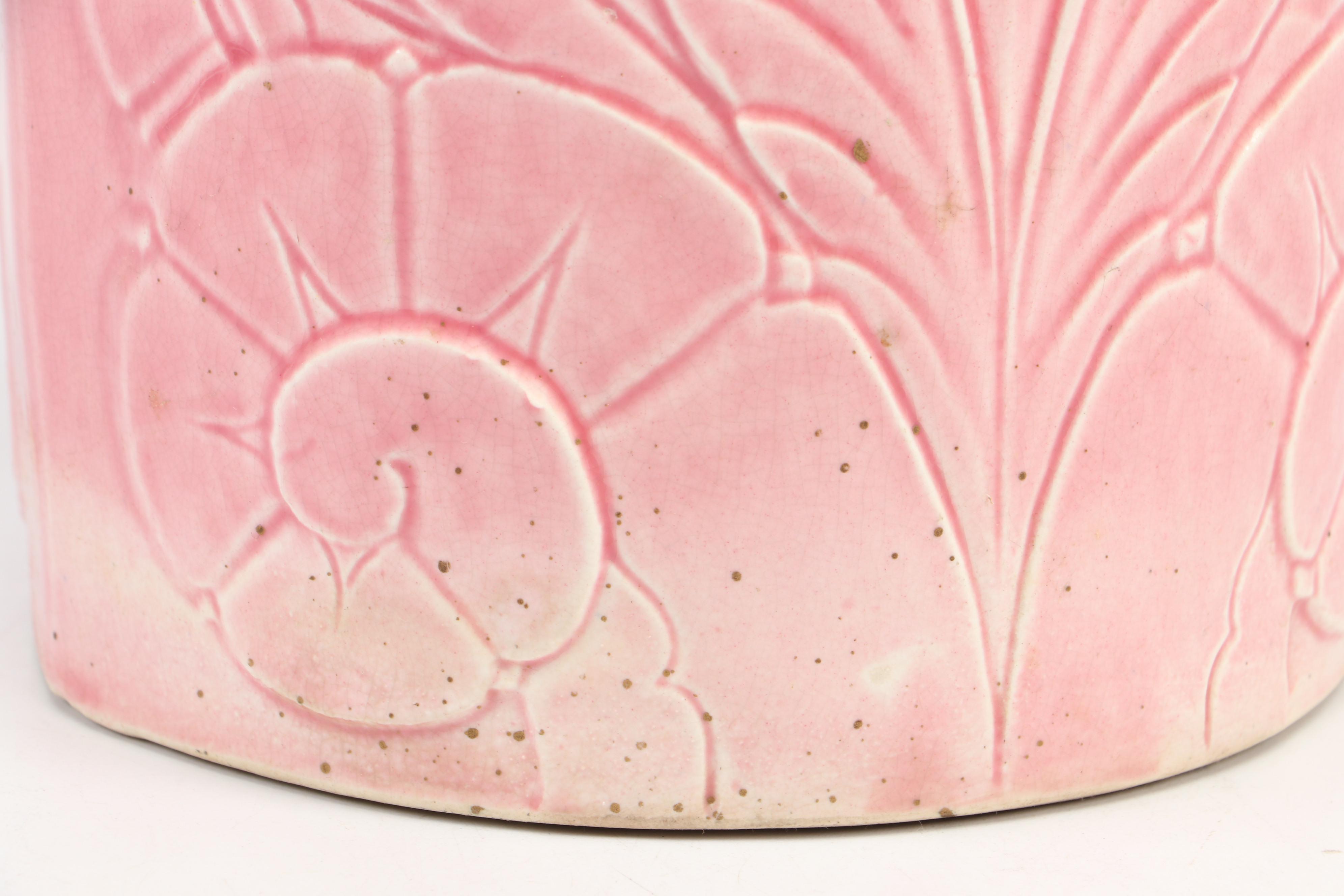 Art Deco Style Pink Glaze Ceramic Vase, 20th Century