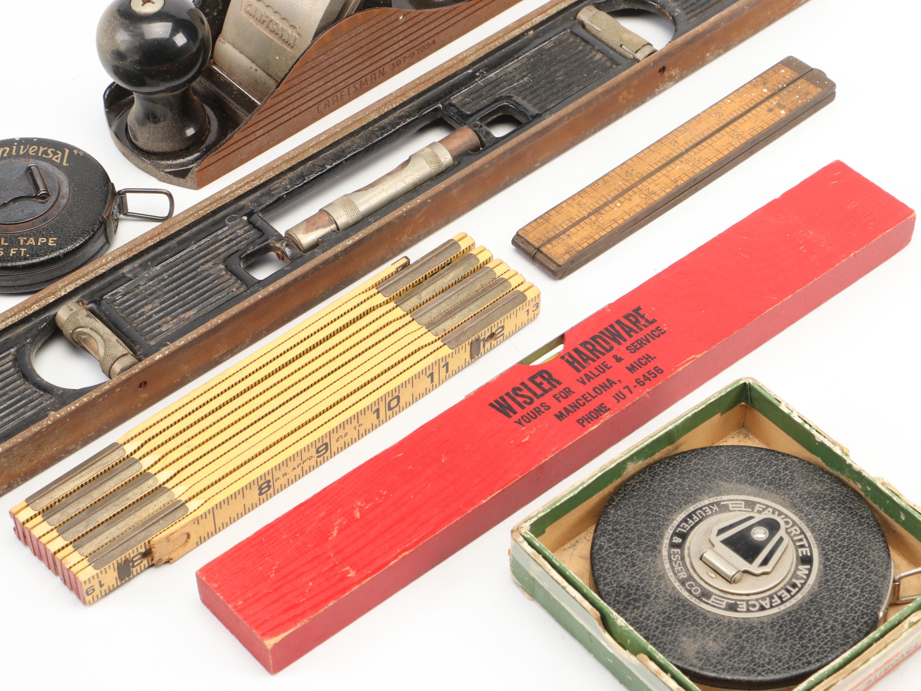 Craftsman Wood Planer with Spirit Levels, Tape Measure and Rulers