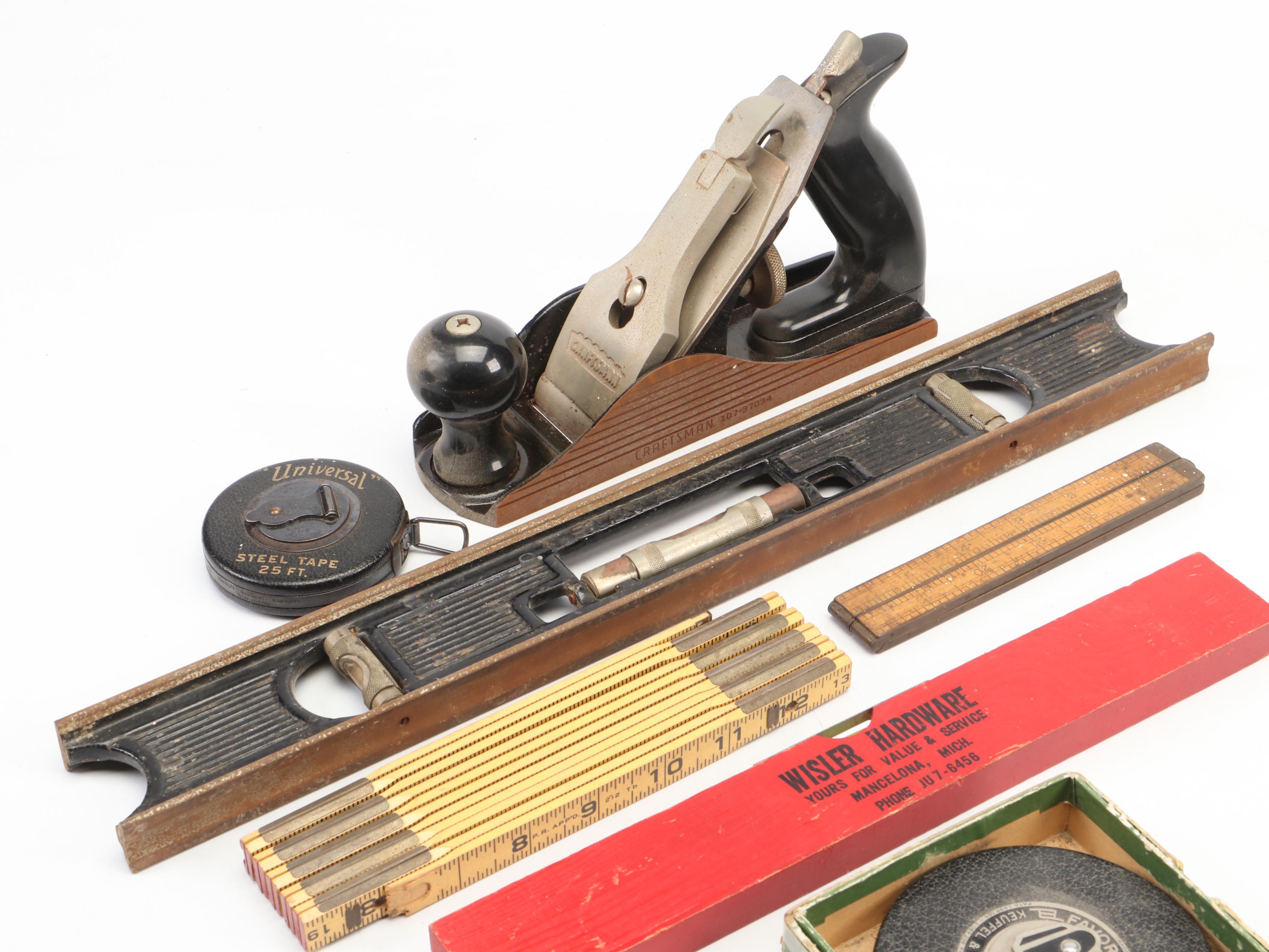 Craftsman Wood Planer with Spirit Levels, Tape Measure and Rulers