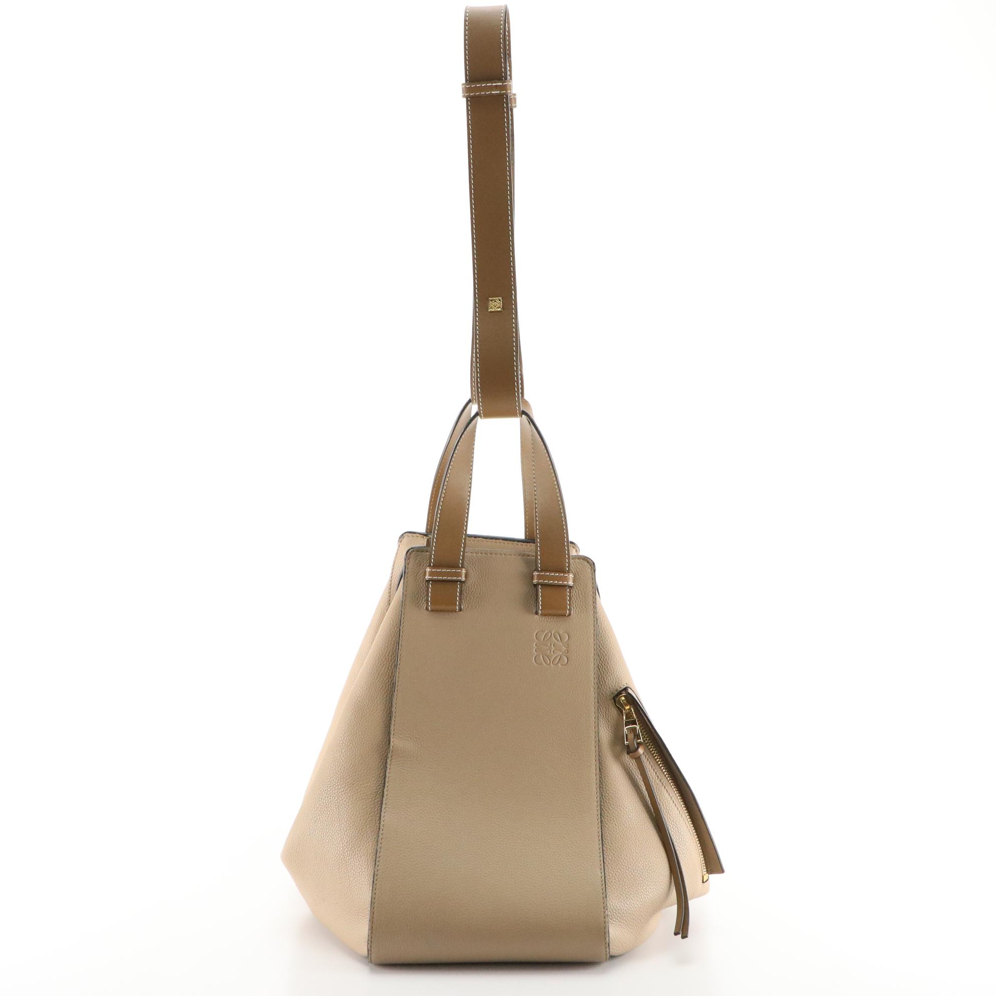 Loewe Medium Hammock Bag in Taupe Grained Leather