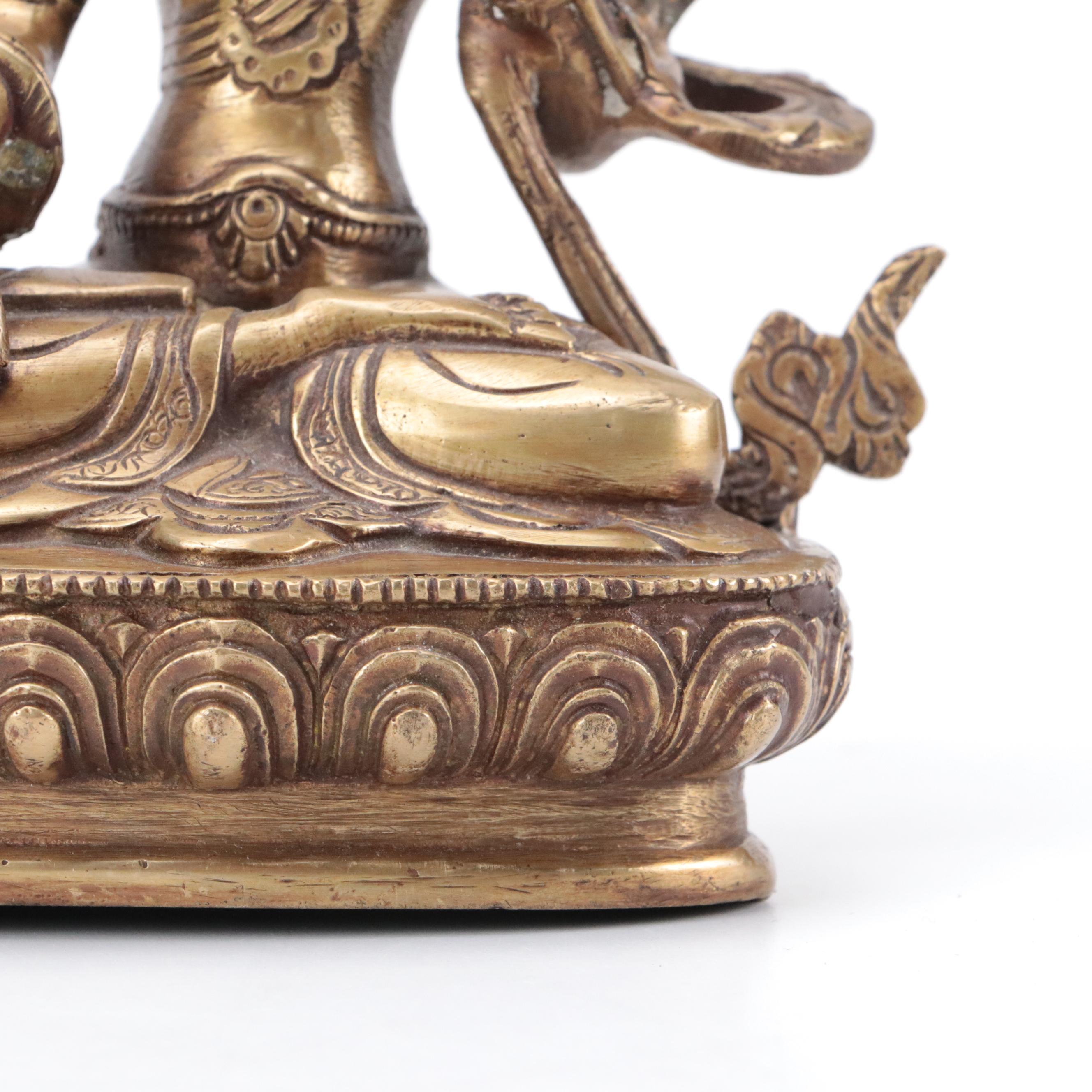 Tibetan Cast Brass White Tara Figurine