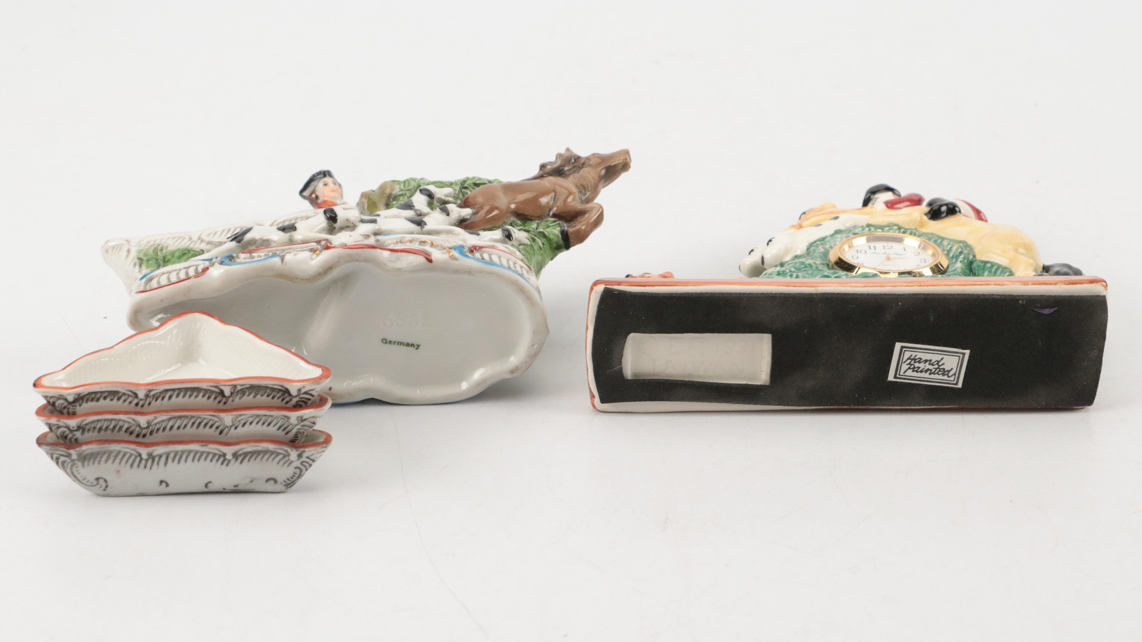 English Fox Hunt Themed Ceramic Ashtrays, Mugs, Plates, Bowls, and more Décor