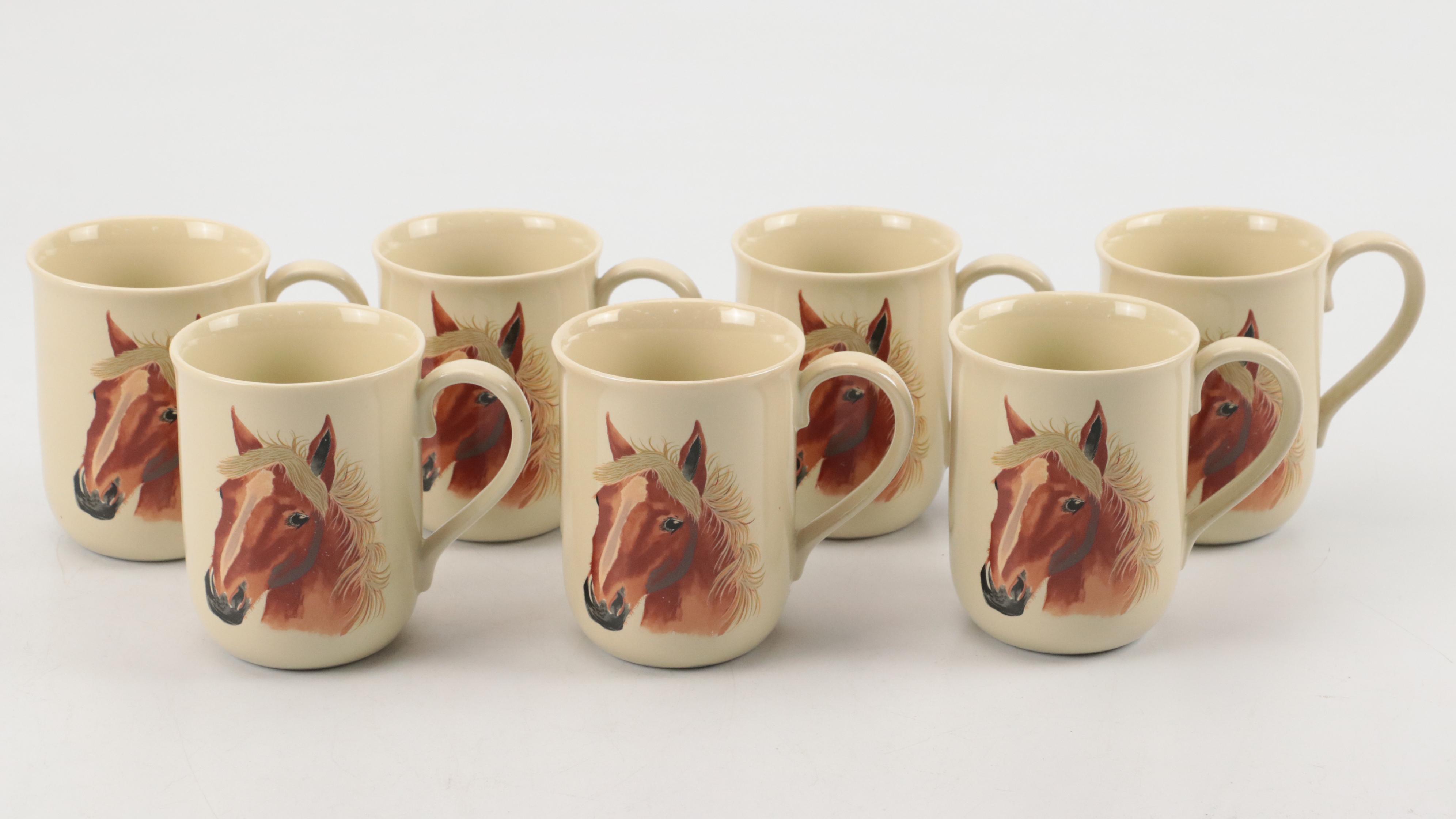 English Fox Hunt Themed Ceramic Ashtrays, Mugs, Plates, Bowls, and more Décor