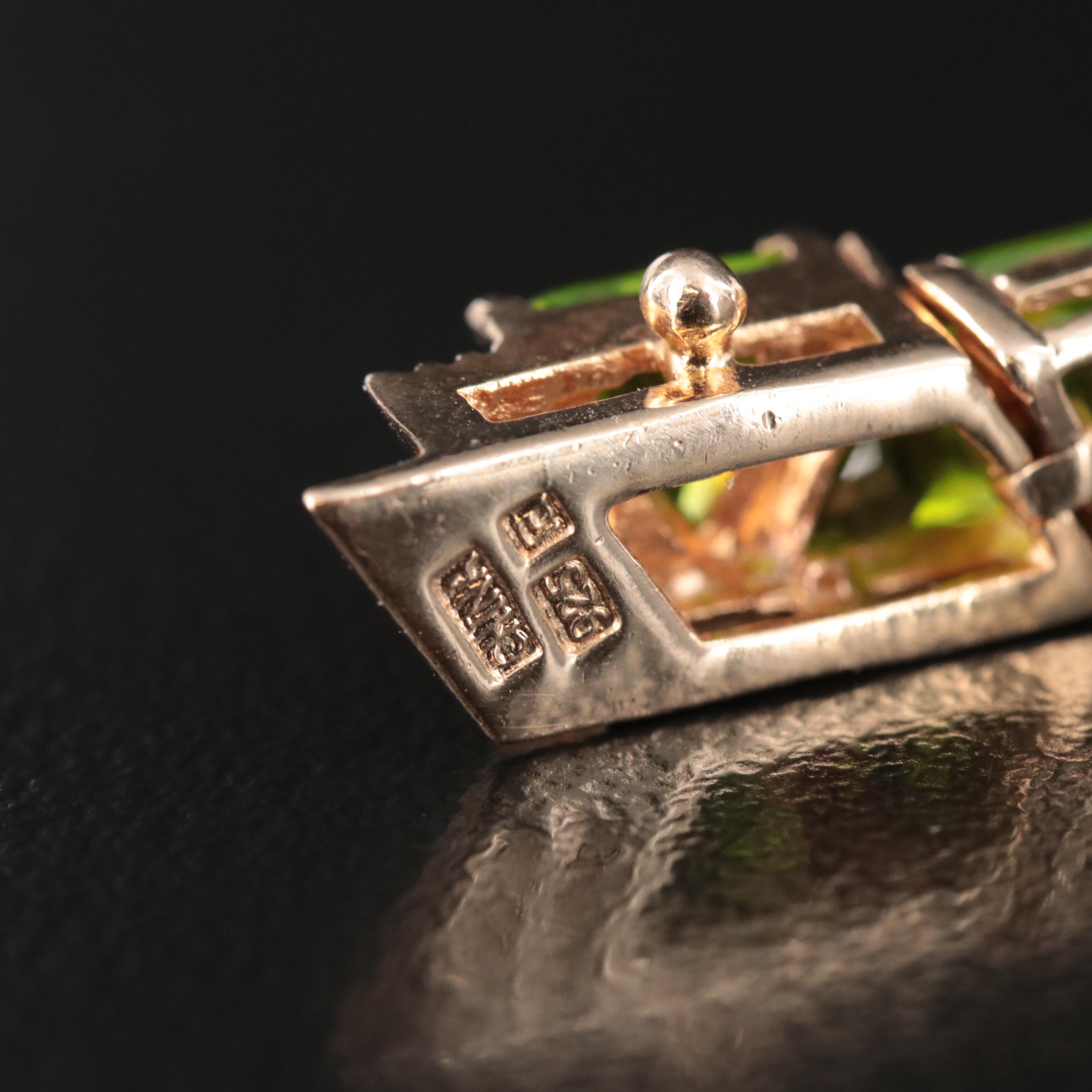 Sterling Green Glass Line Bracelet