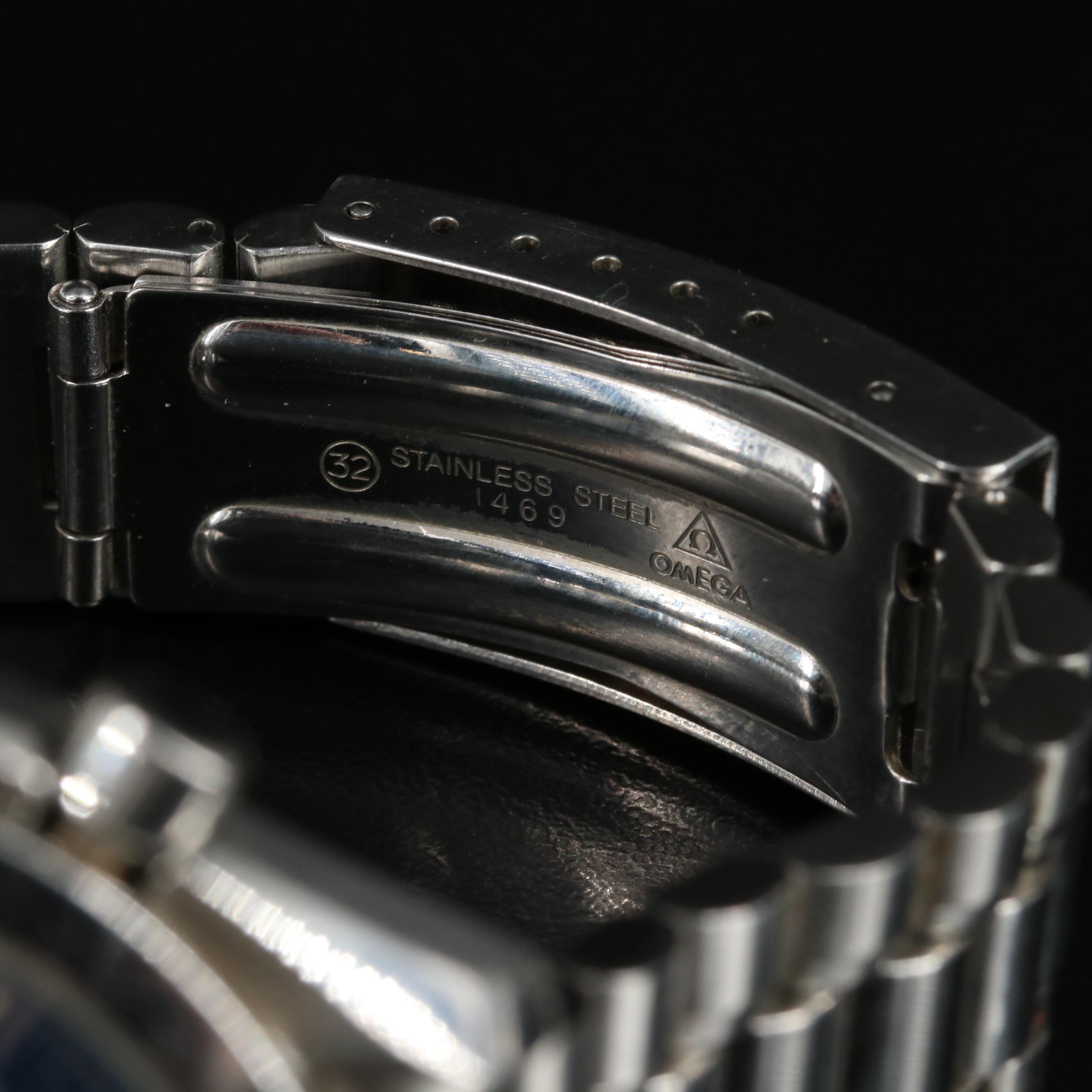 Omega Speedmaster Date Blue Dial Stainless Steel Watch