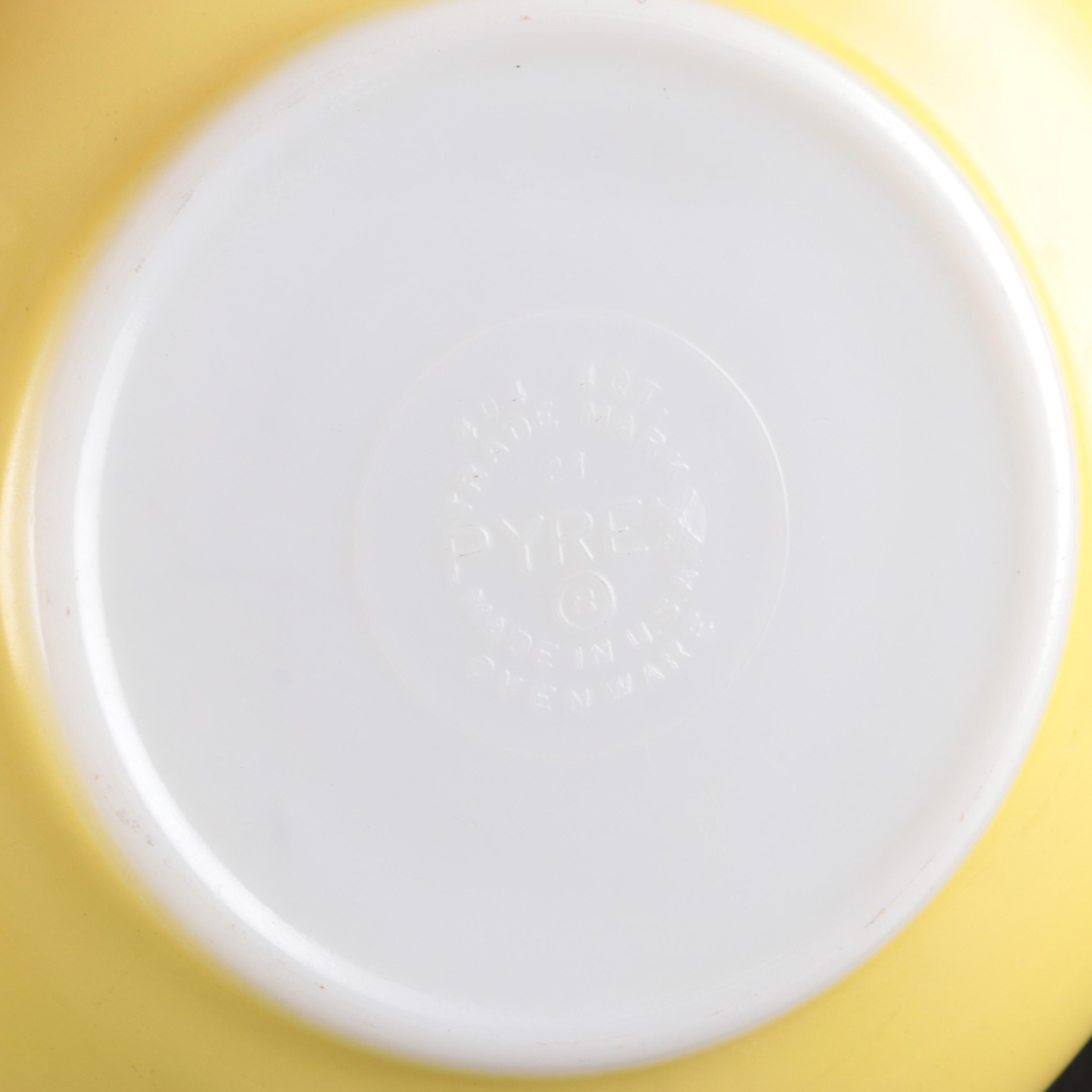 Pyrex "Primary Colors" Glass Mixing Bowls, Mid-20th Century