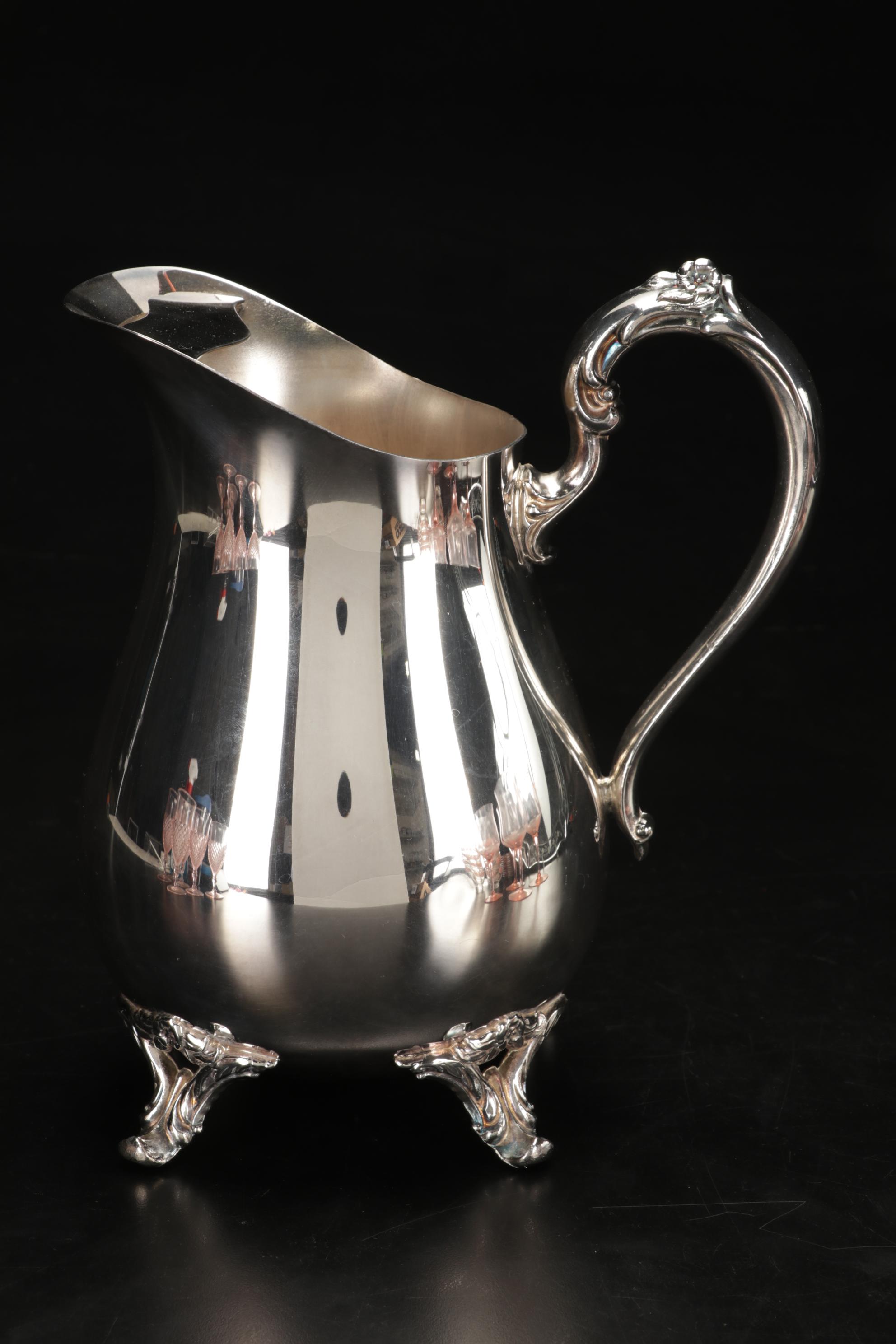 Heisey "Gayoso" and Other Pink Stemware, Venetian Mirror Tray, and Snack Set