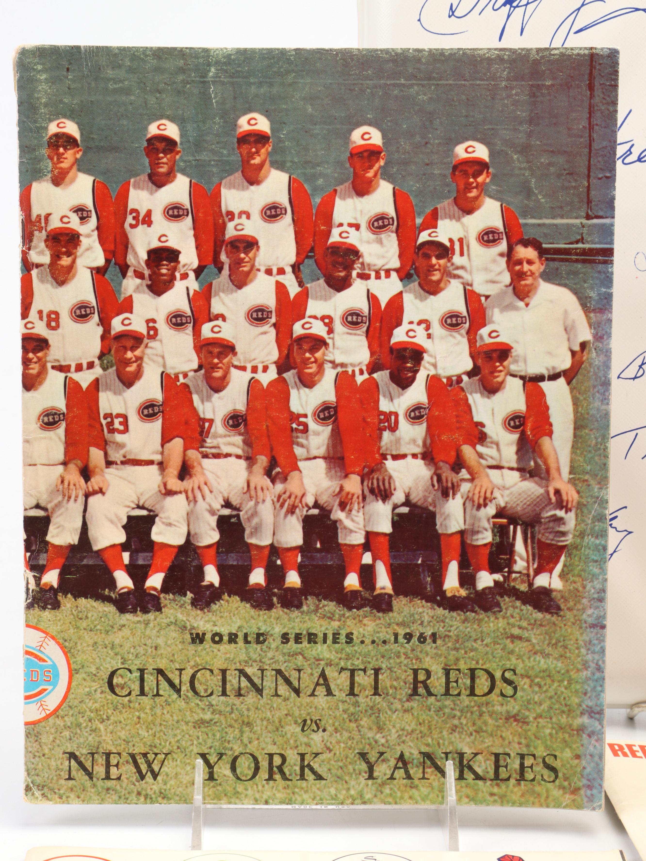 1961 World Series Media Guide with Super Bowl XVI Pins and More