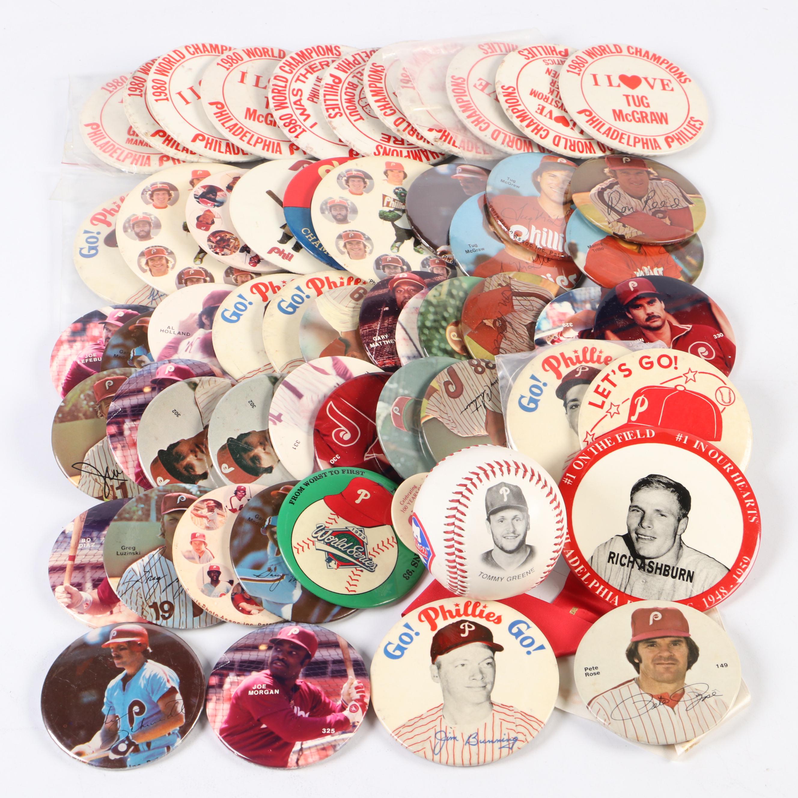 Philadelphia Phillies Baseball Pins Featuring Mike Schmidt, Pete Rose, and More