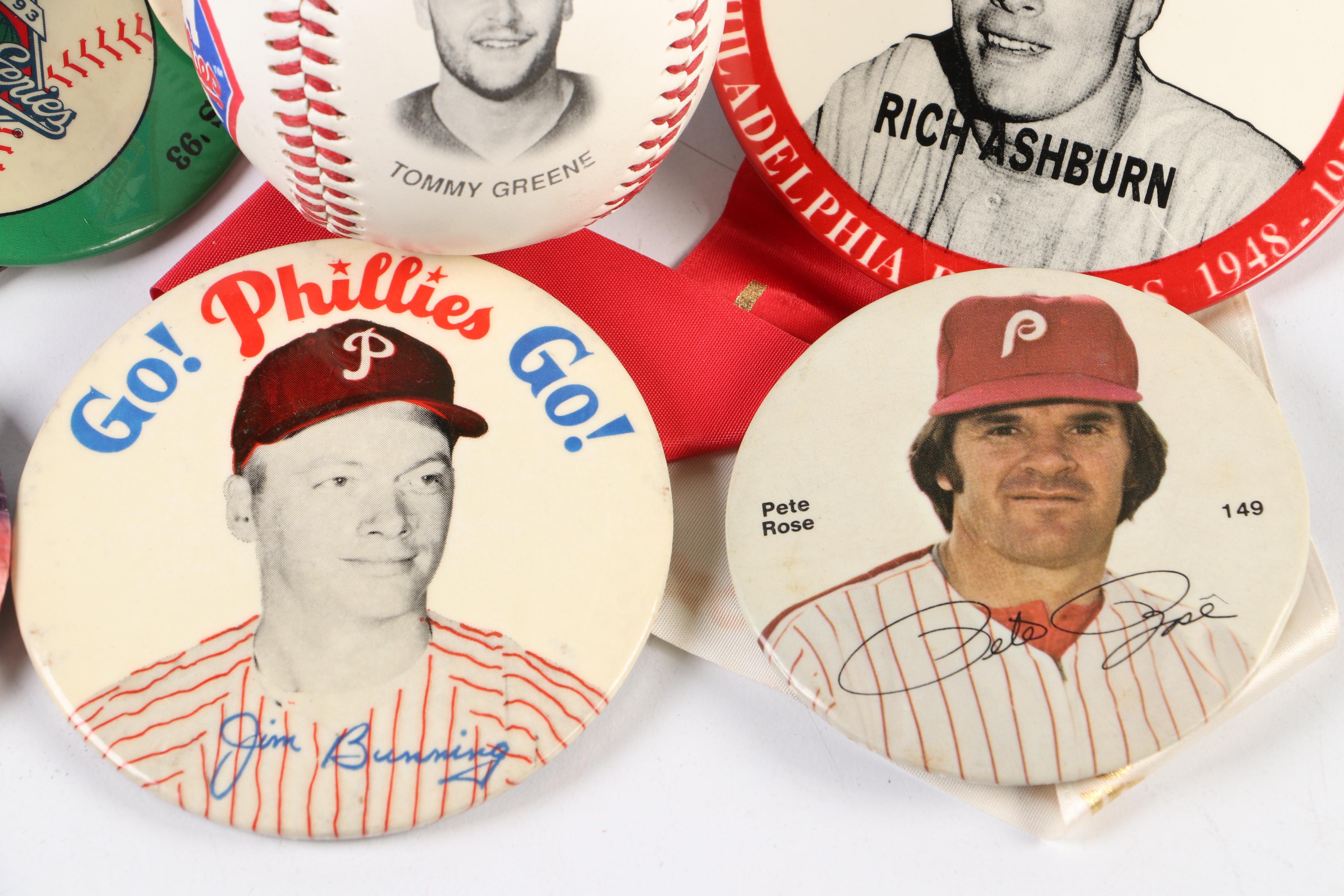 Philadelphia Phillies Baseball Pins Featuring Mike Schmidt, Pete Rose, and More