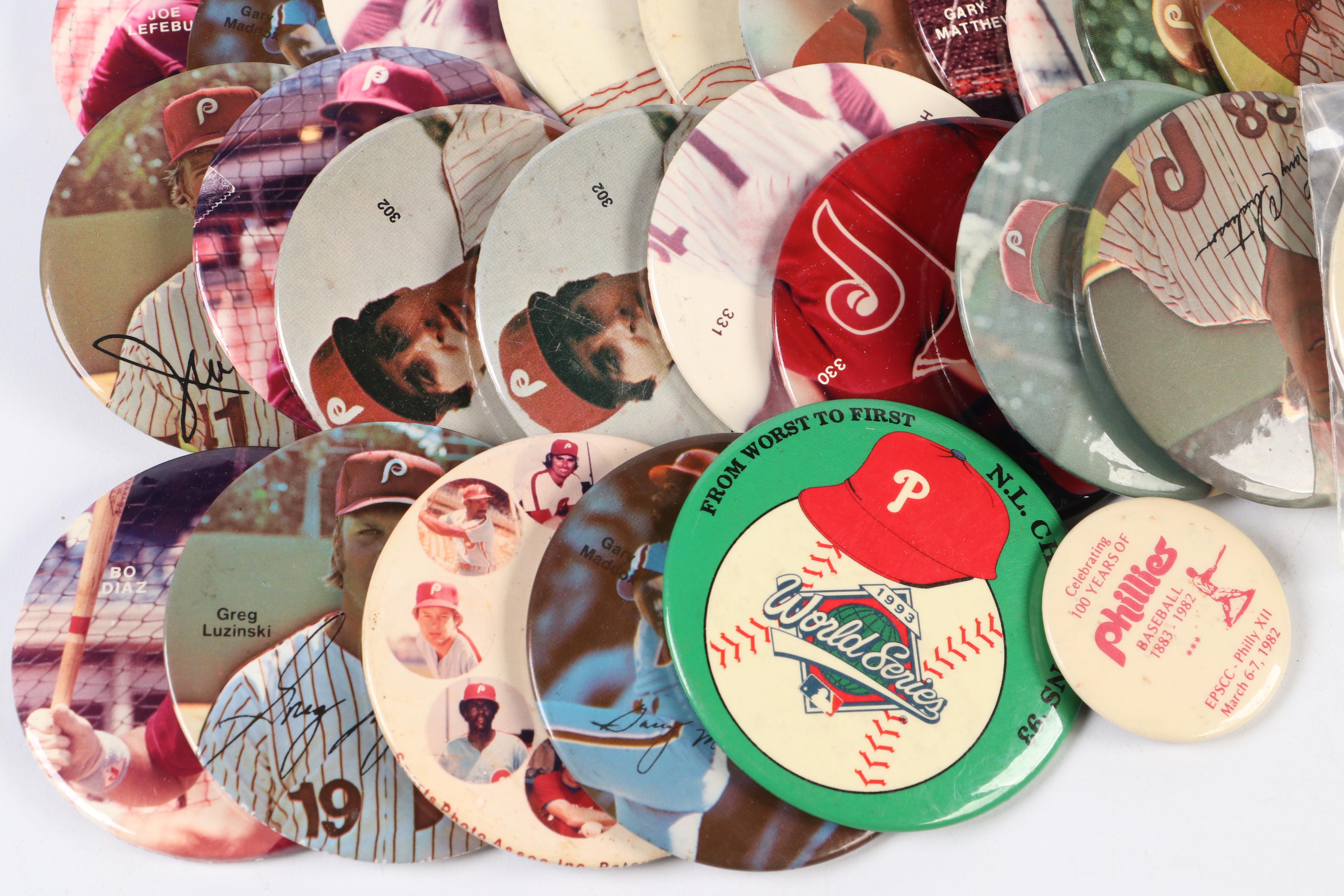 Philadelphia Phillies Baseball Pins Featuring Mike Schmidt, Pete Rose, and More