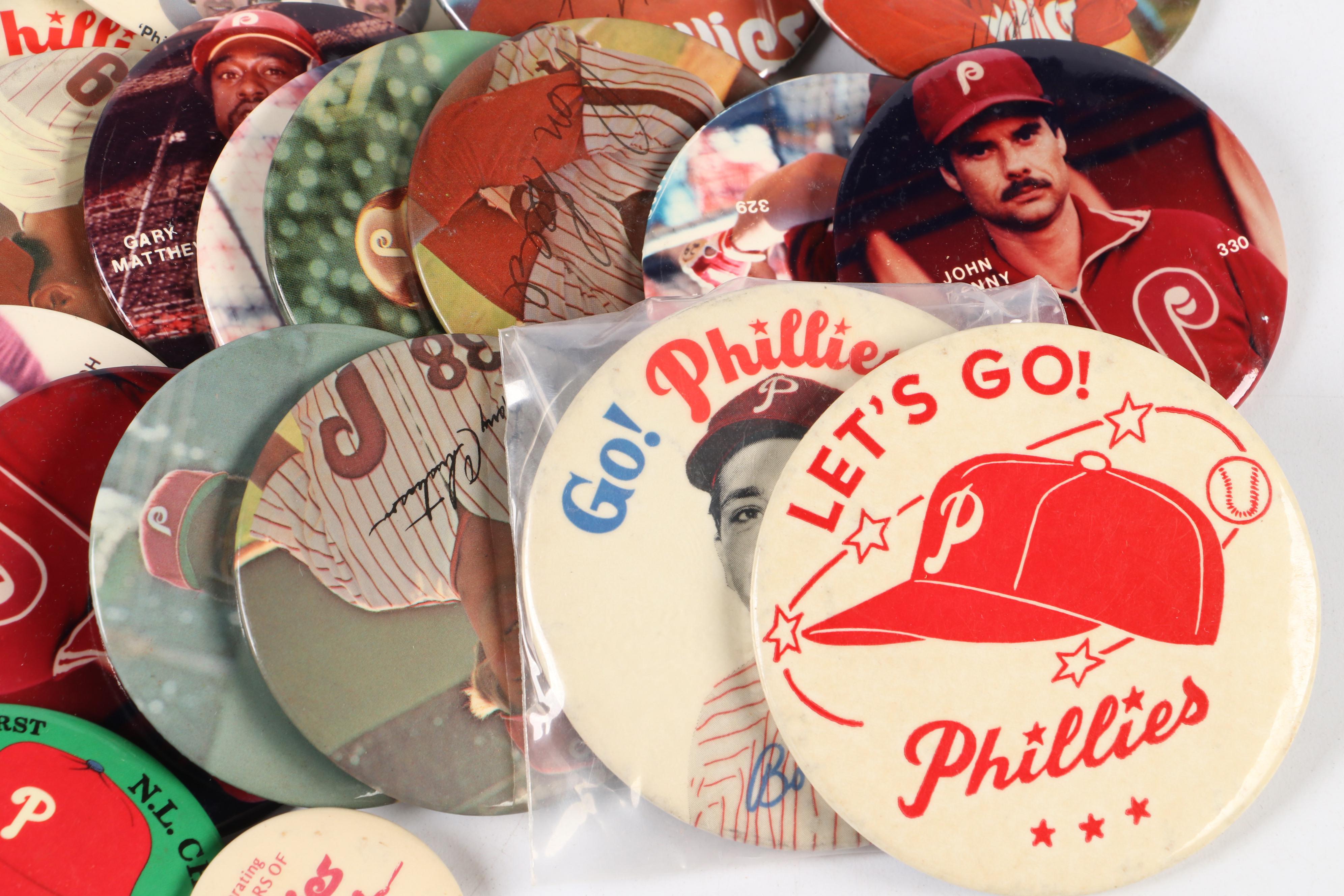 Philadelphia Phillies Baseball Pins Featuring Mike Schmidt, Pete Rose, and More
