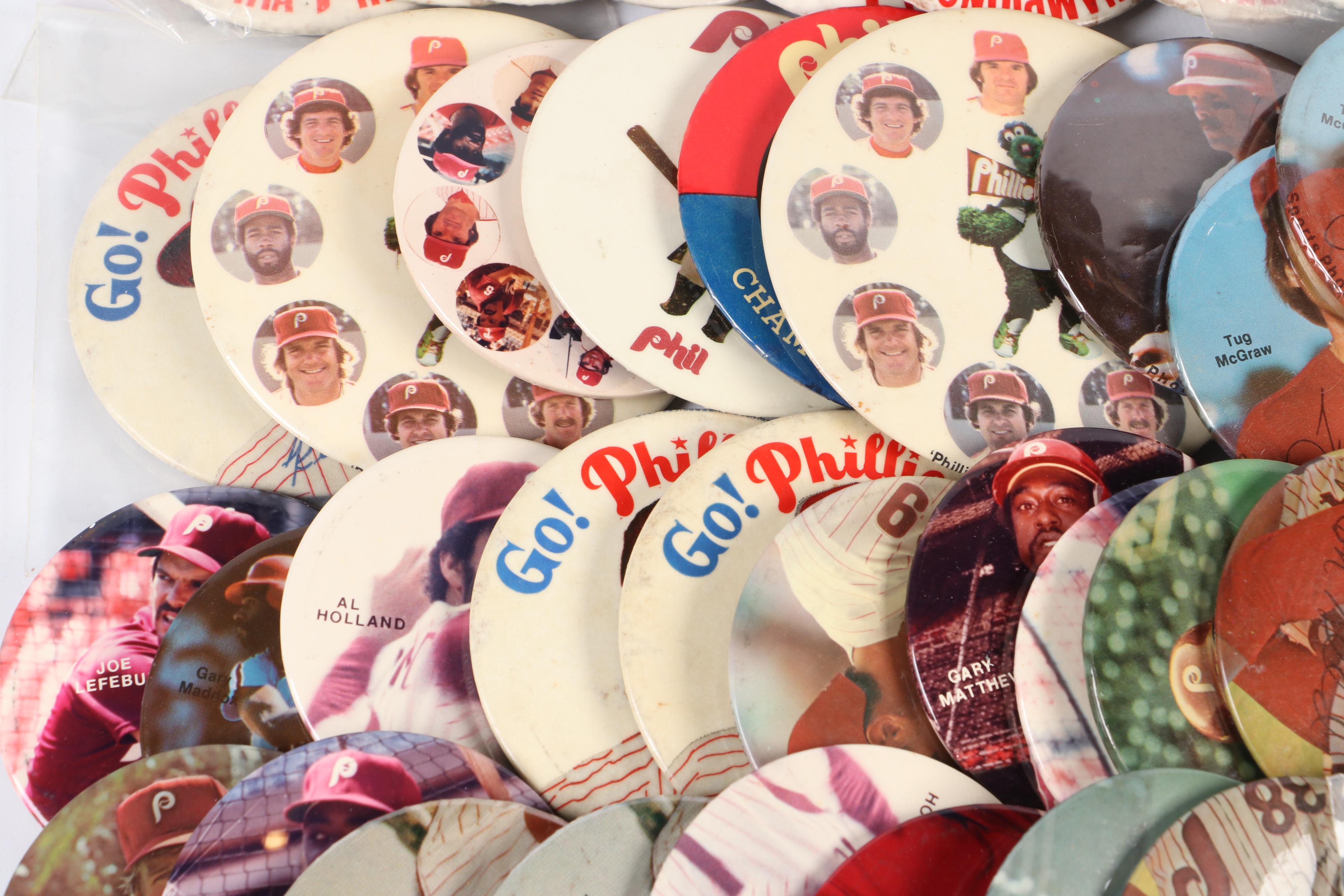 Philadelphia Phillies Baseball Pins Featuring Mike Schmidt, Pete Rose, and More
