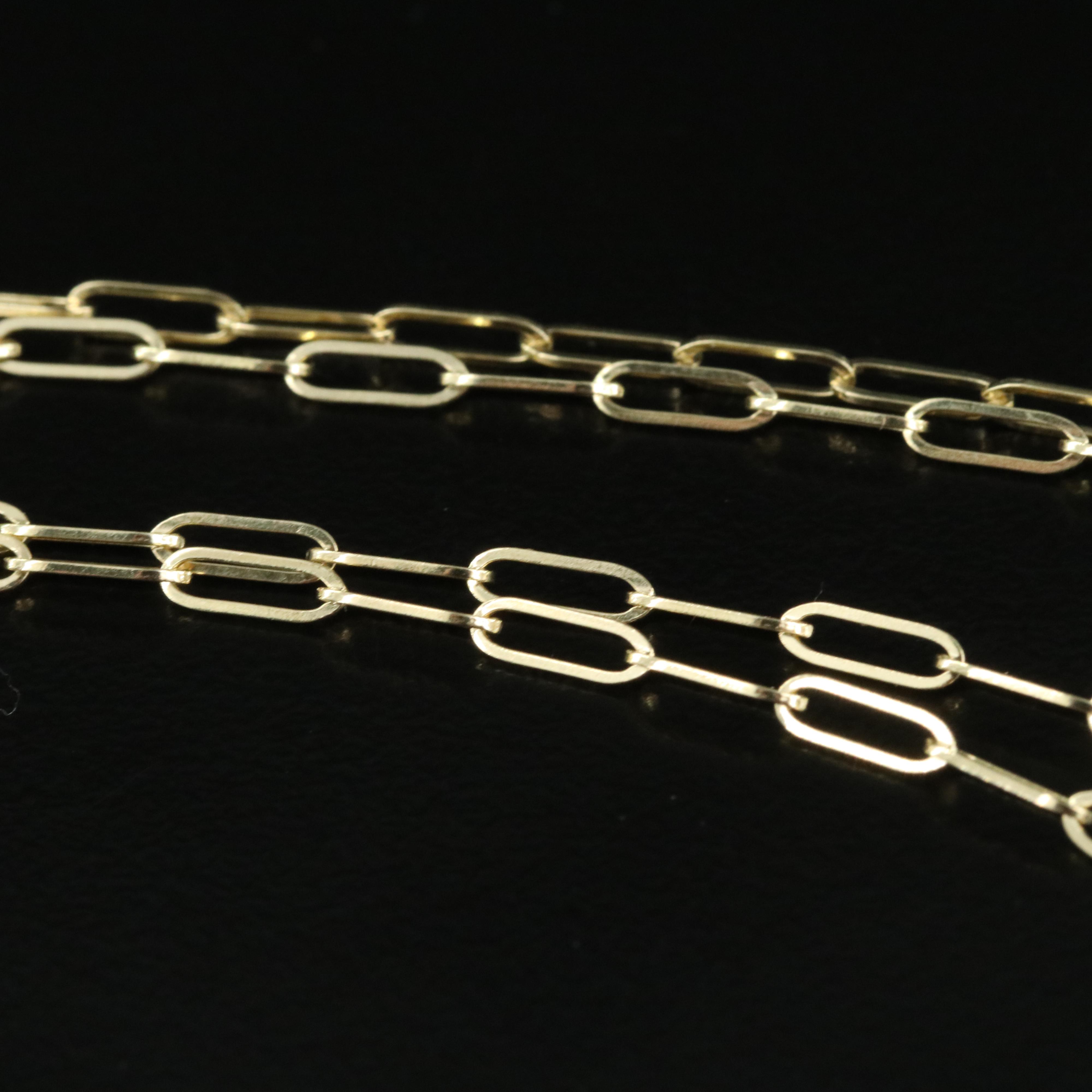 14K Paper Clip Chain Necklace EBTH