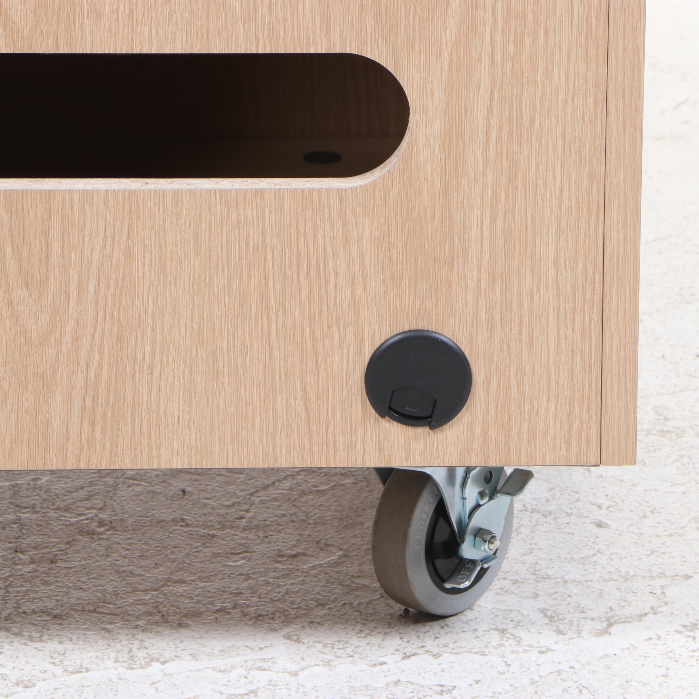 Contemporary Wood Finish Electronics Cart