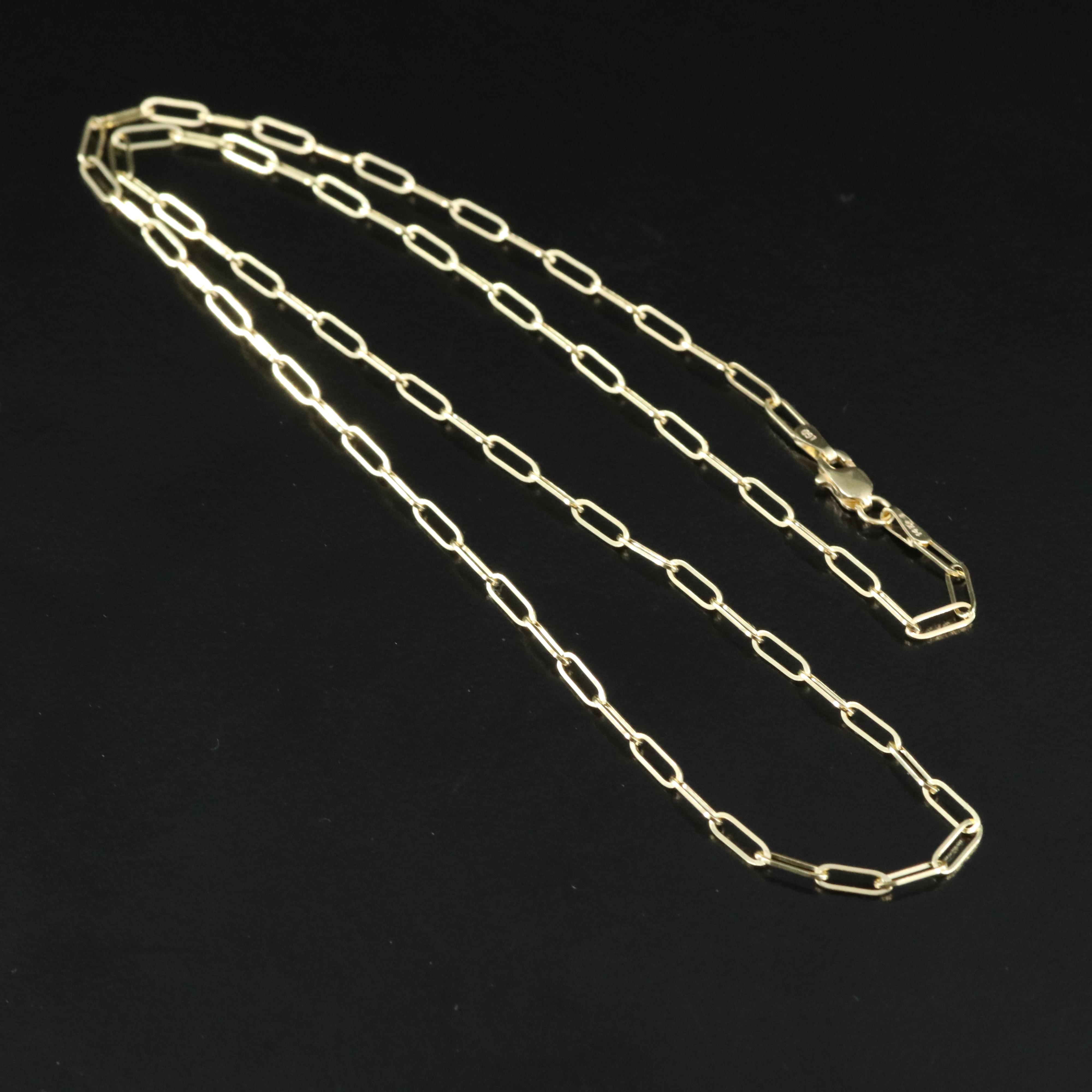 14K Paper Clip Chain Necklace EBTH