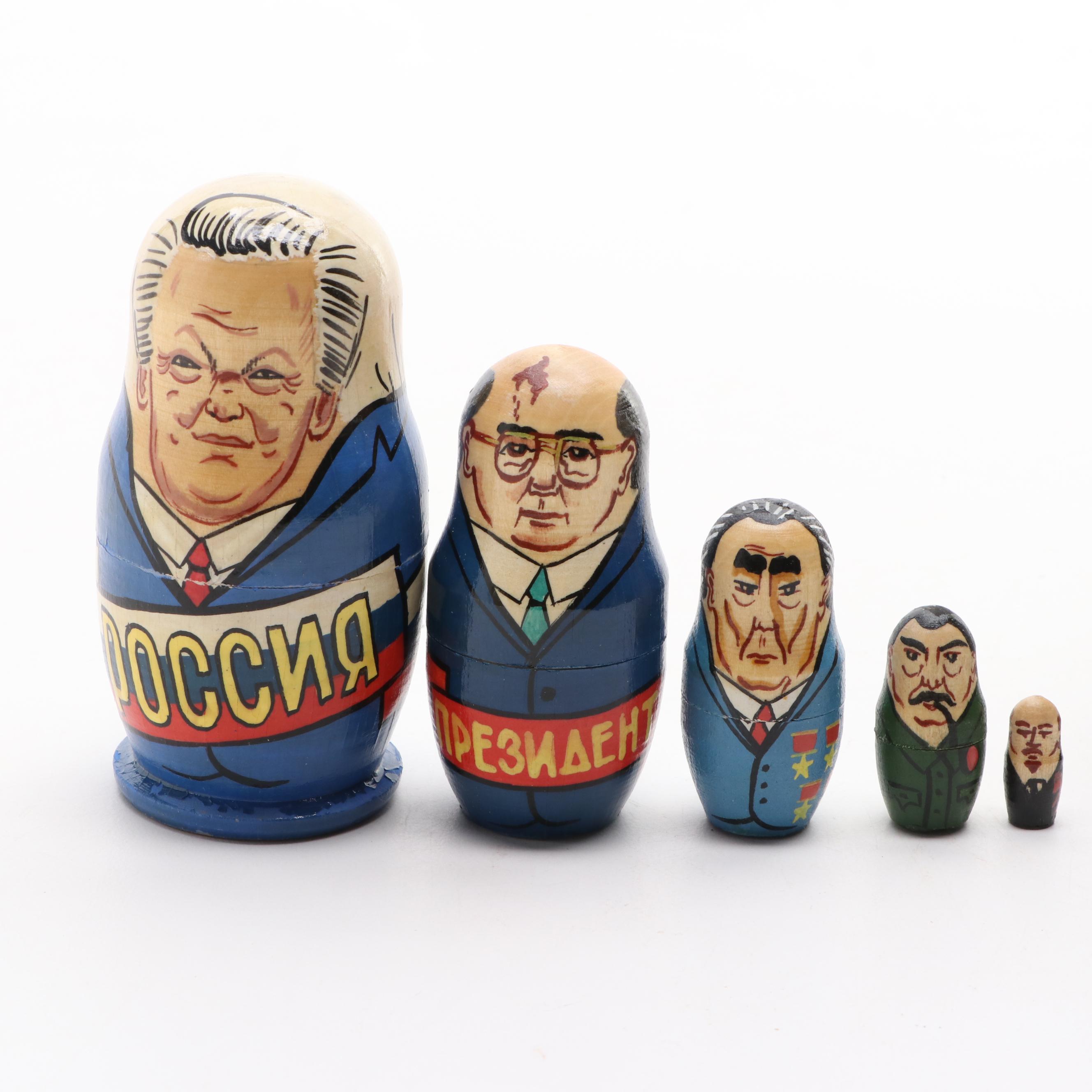 Russian Leaders Wooden Matryoshka Dolls