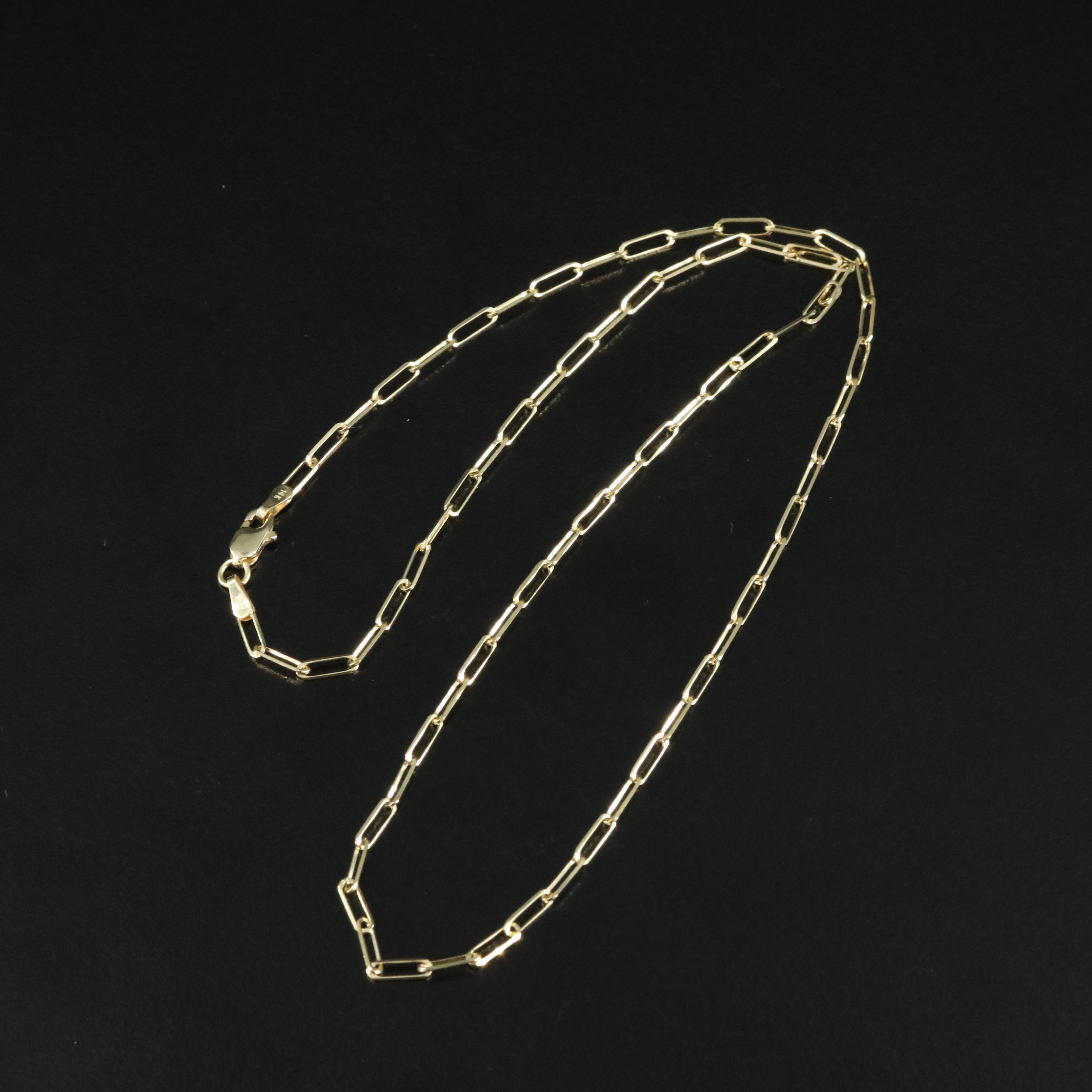 14K Paper Clip Chain Necklace EBTH